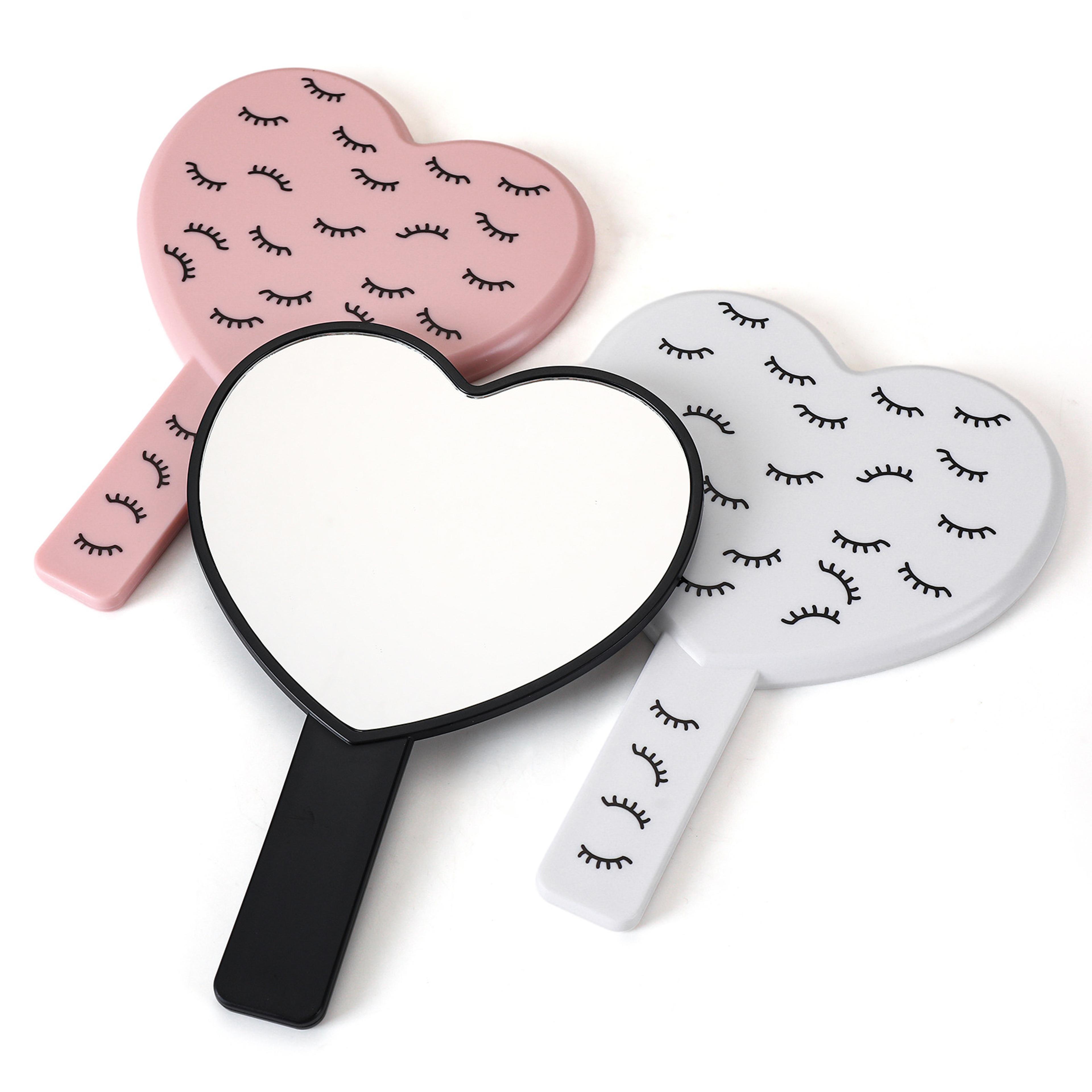 heart shaped handheld vanity mirror hd portable makeup mirror for home salon & travel