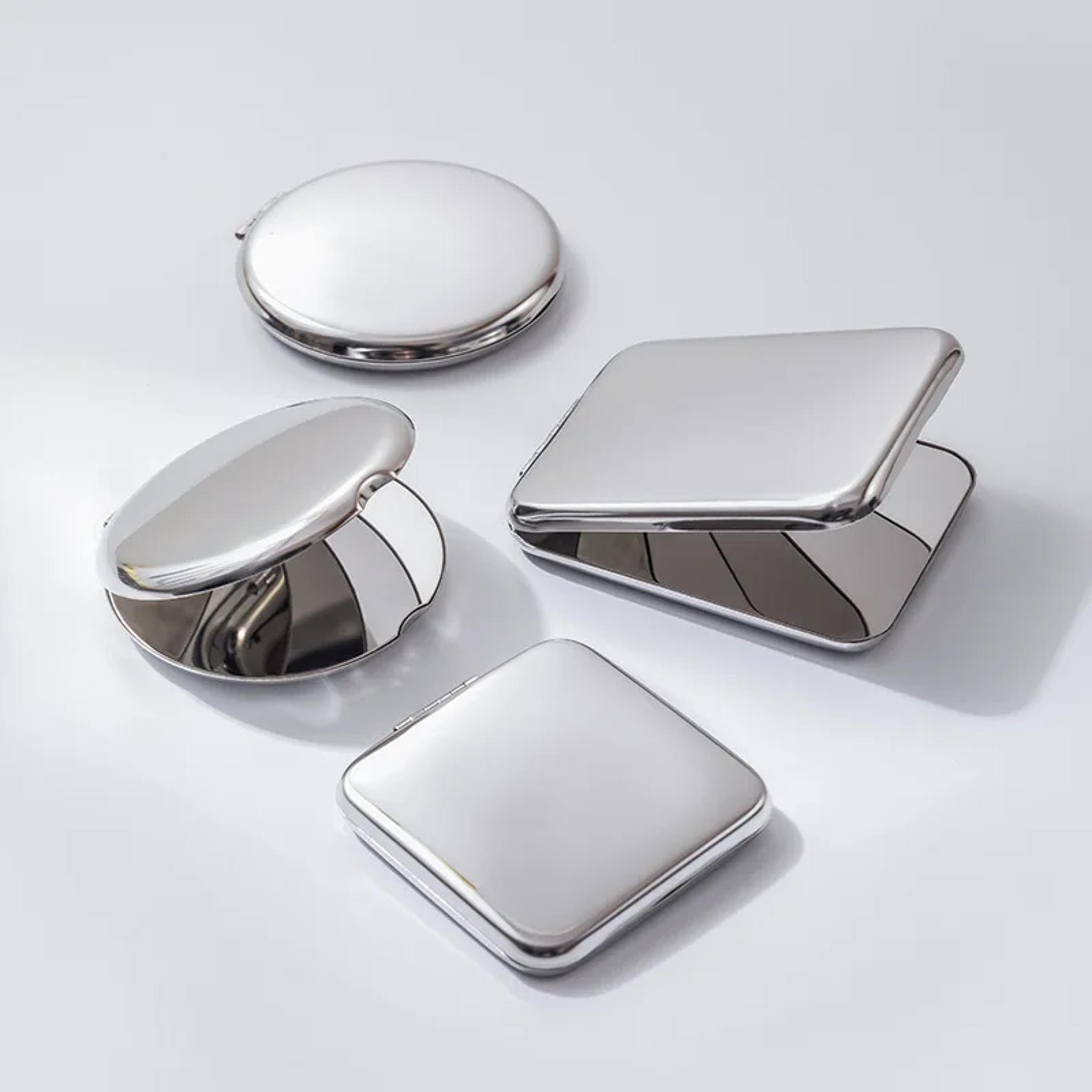 compact makeup mirror travel makeup mirror double sided stainless steel pocket mirror