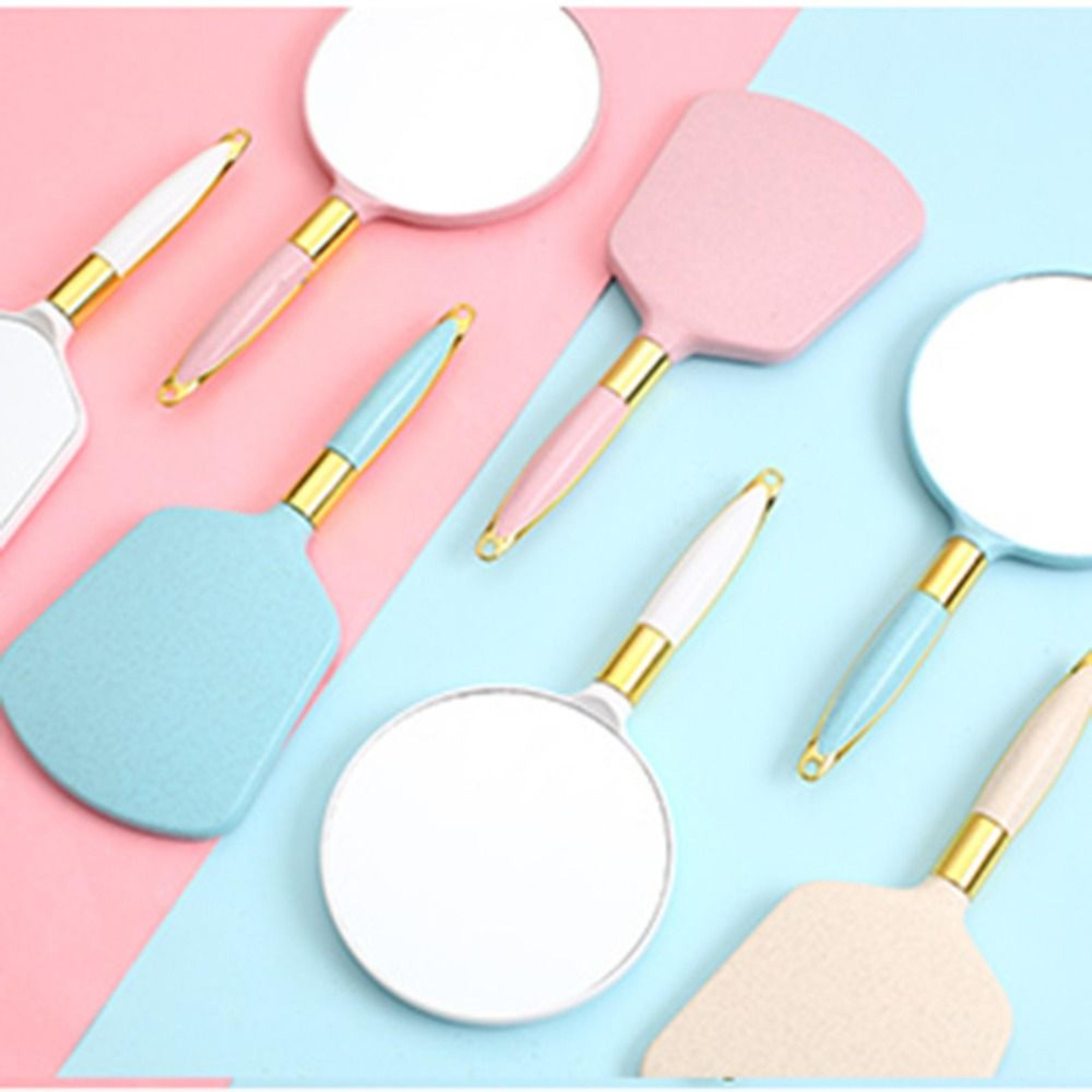 vintage handheld makeup mirror with handle portable vanity beauty mirror for travel, salon & daily makeup