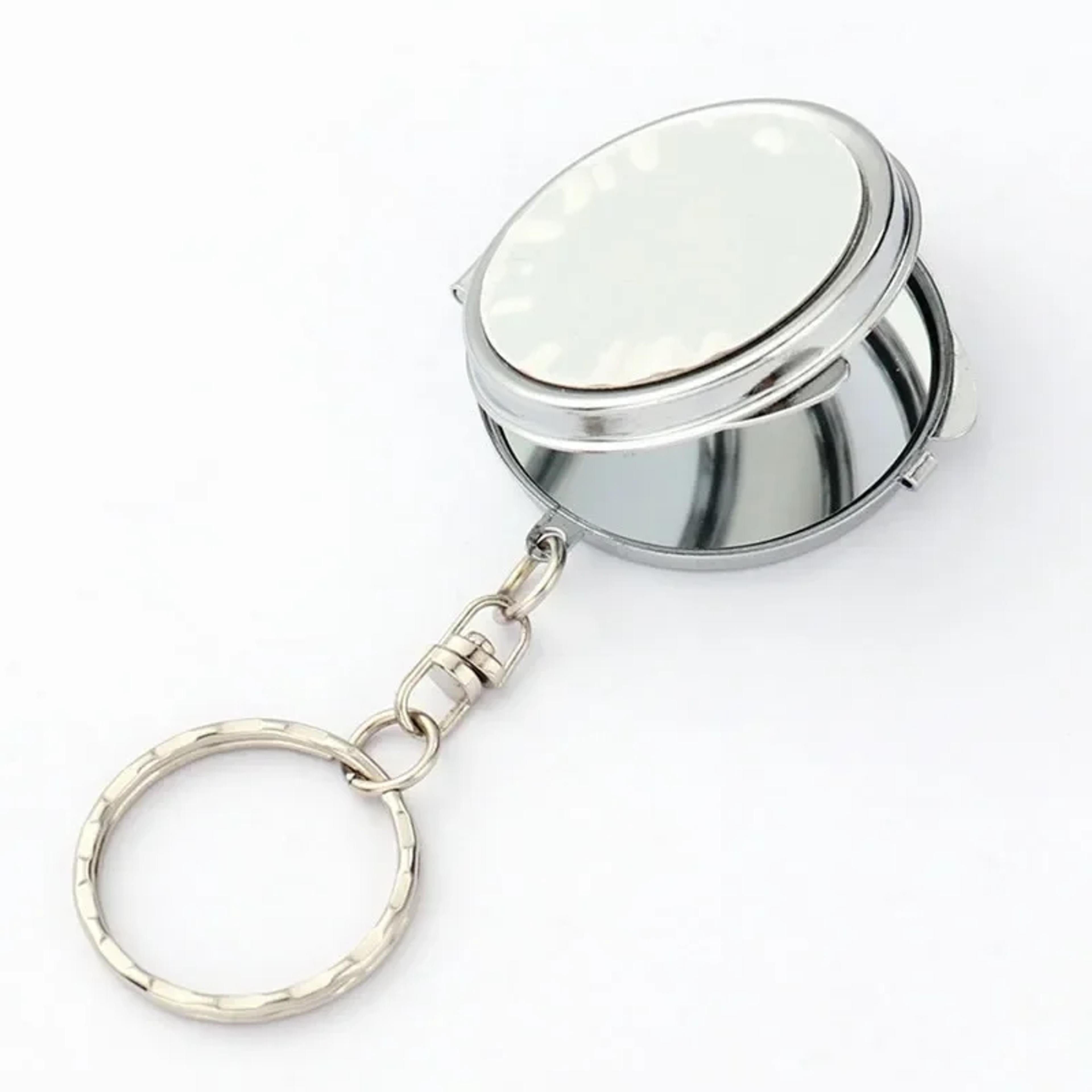 personalized compact mirror keychain mini makeup mirror folding travel accessory for bags & keys