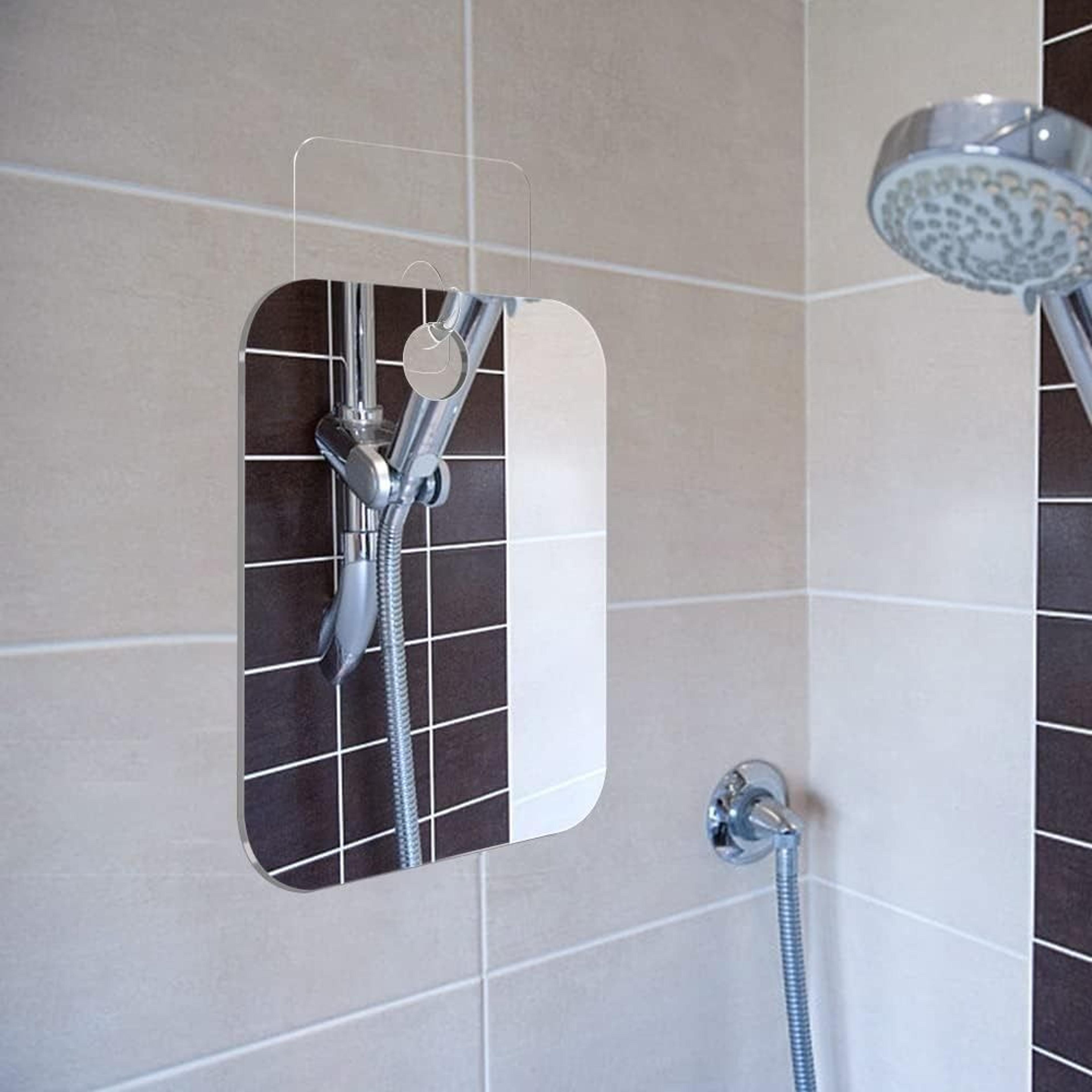 fogless shower shaving mirror | shatterproof portable travel bathroom grooming mirror