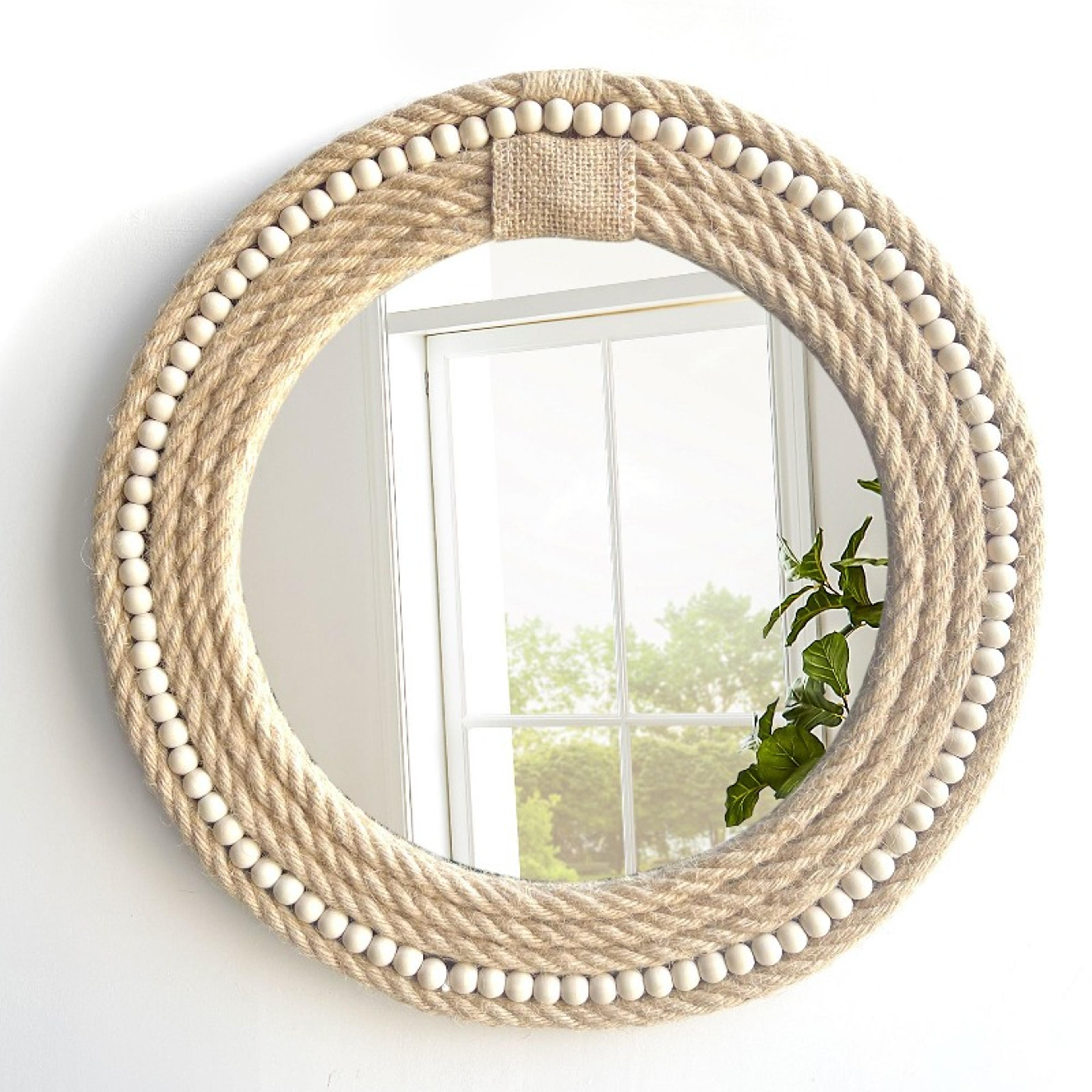 rustic hanging wall mirror decorative farmhouse vanity mirror for bedroom, living room & entryway