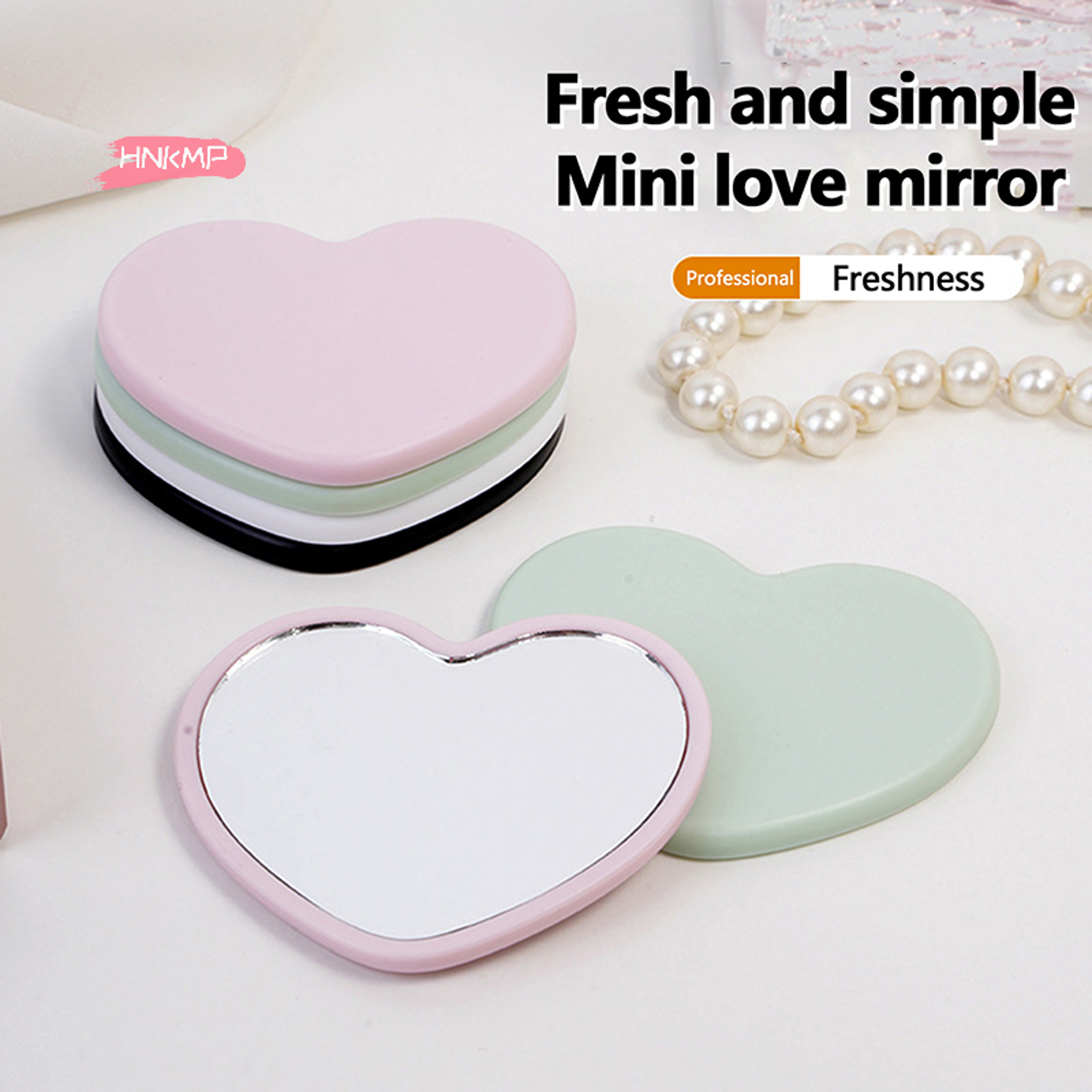heart shaped handheld mirror portable makeup mirror cute vanity mirror for travel & gifts
