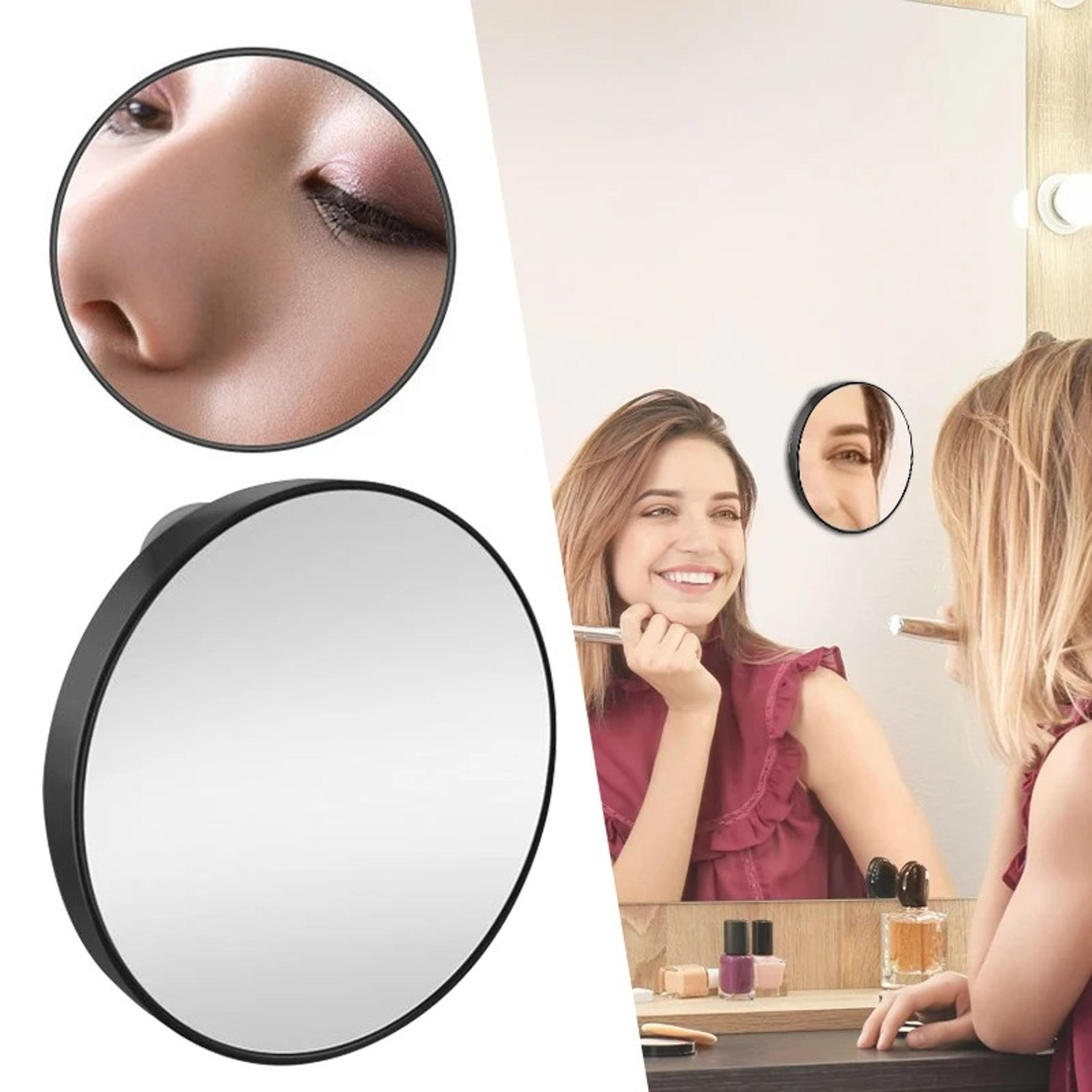 magnifying makeup mirror with strong suction cup for precision grooming & skincare