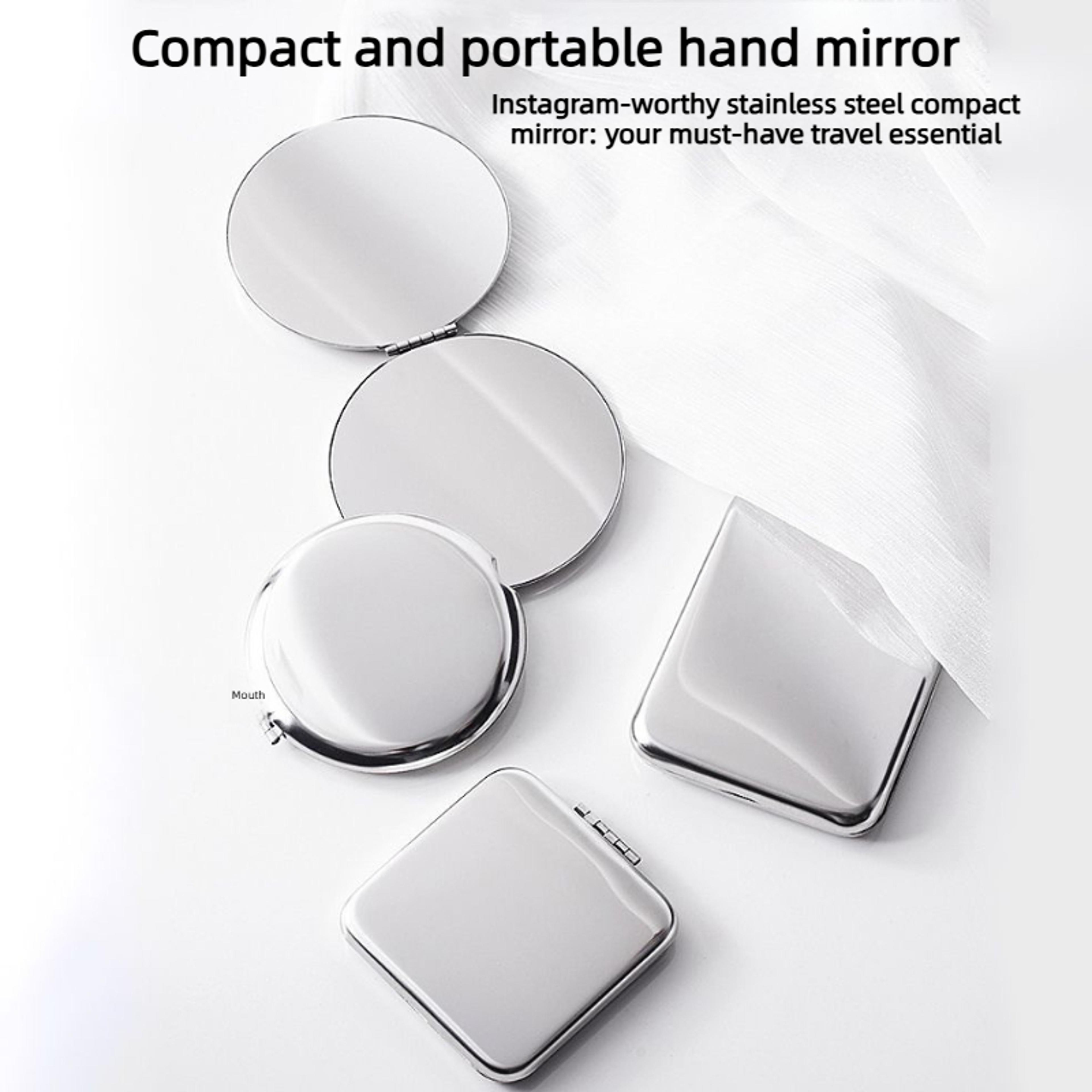 compact makeup mirror double sided folding pocket mirror for travel and everyday touch ups