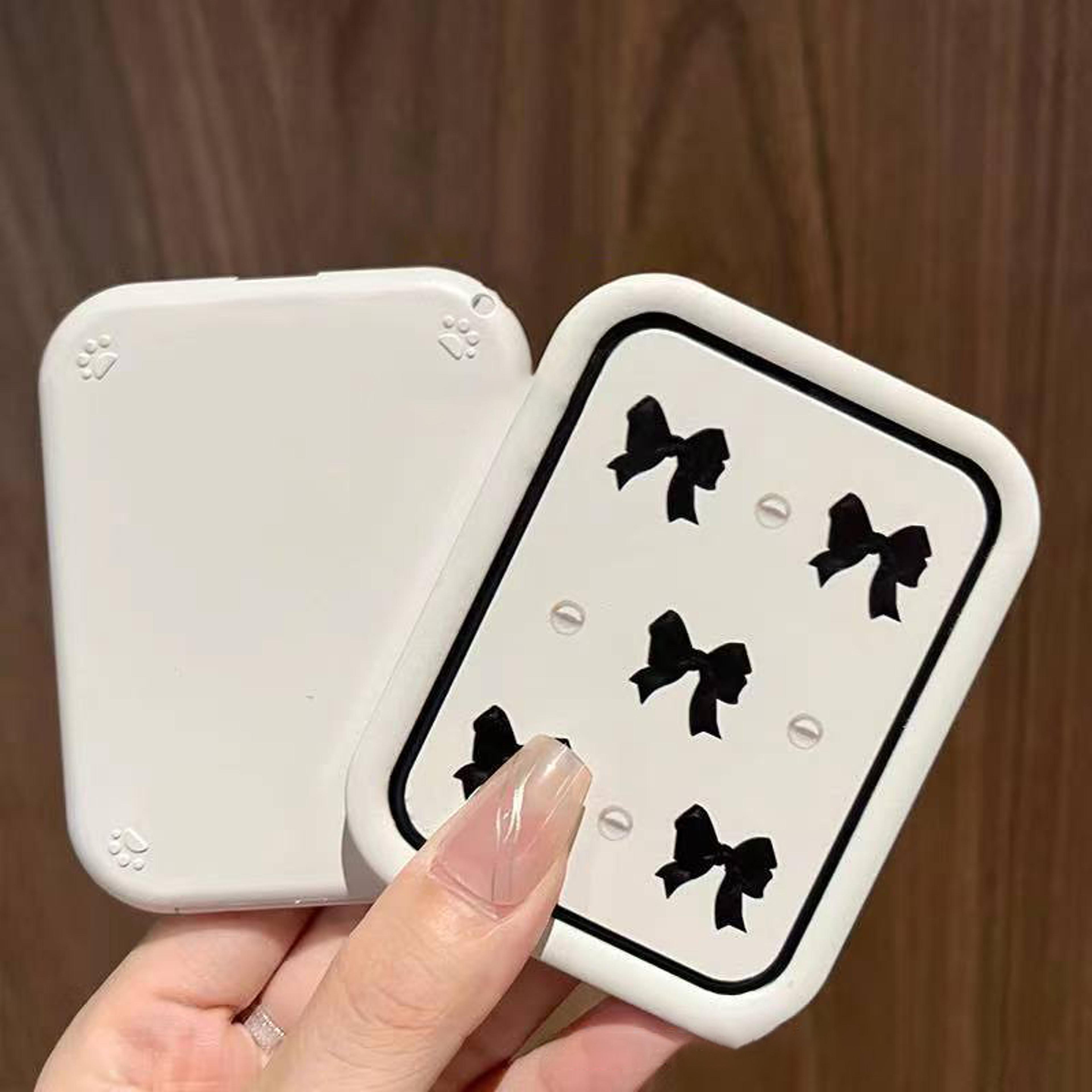 bowknot compact makeup mirror with comb portable pocket mirror for travel & daily touch-ups