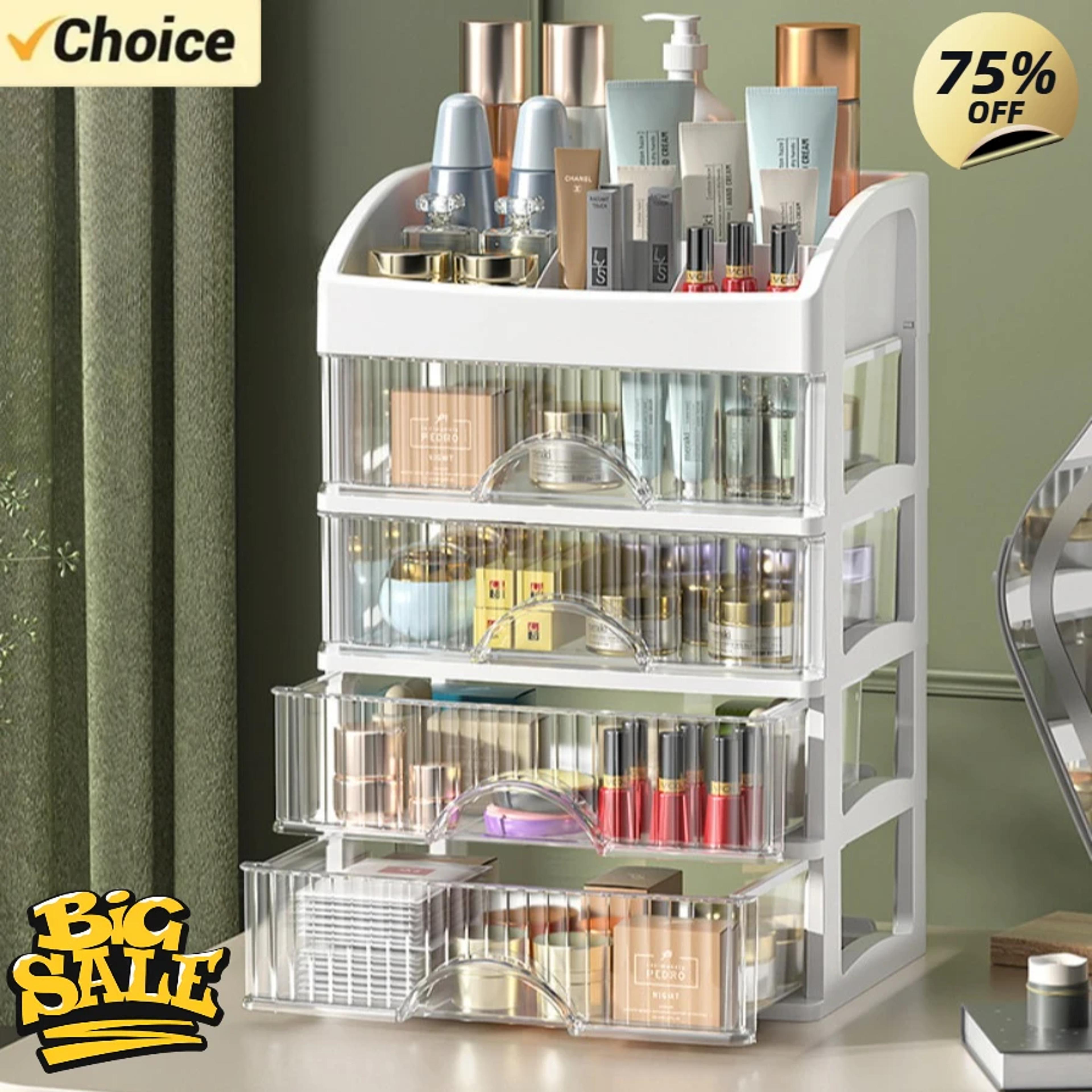 layer makeup organizer with drawers for vanity and desktop storage