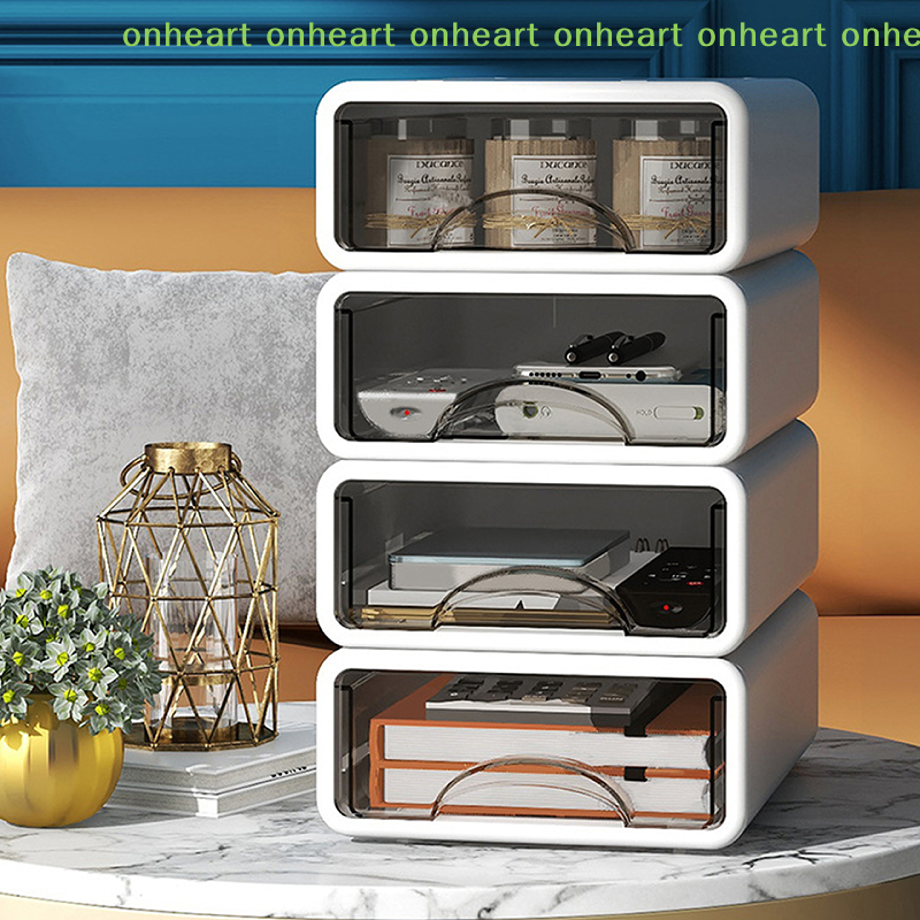 stackable makeup organizer drawer and desktop storage box
