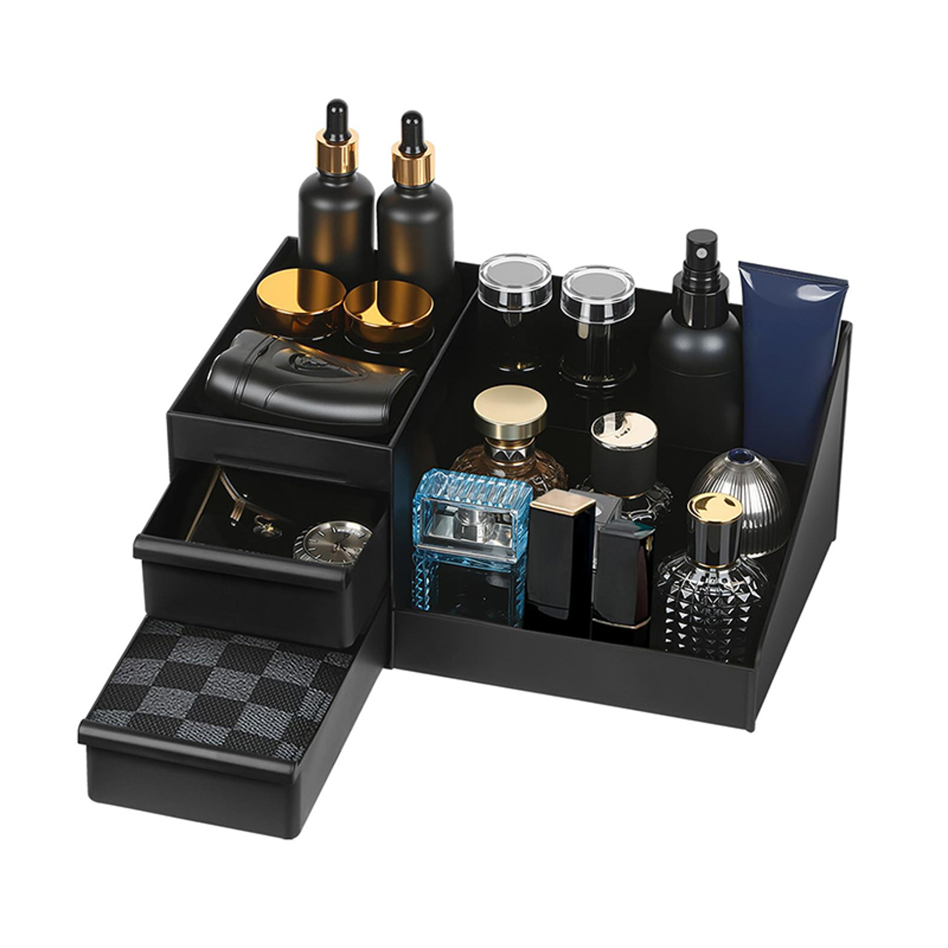 men's cologne organizer with drawers bathroom countertop and perfume stand