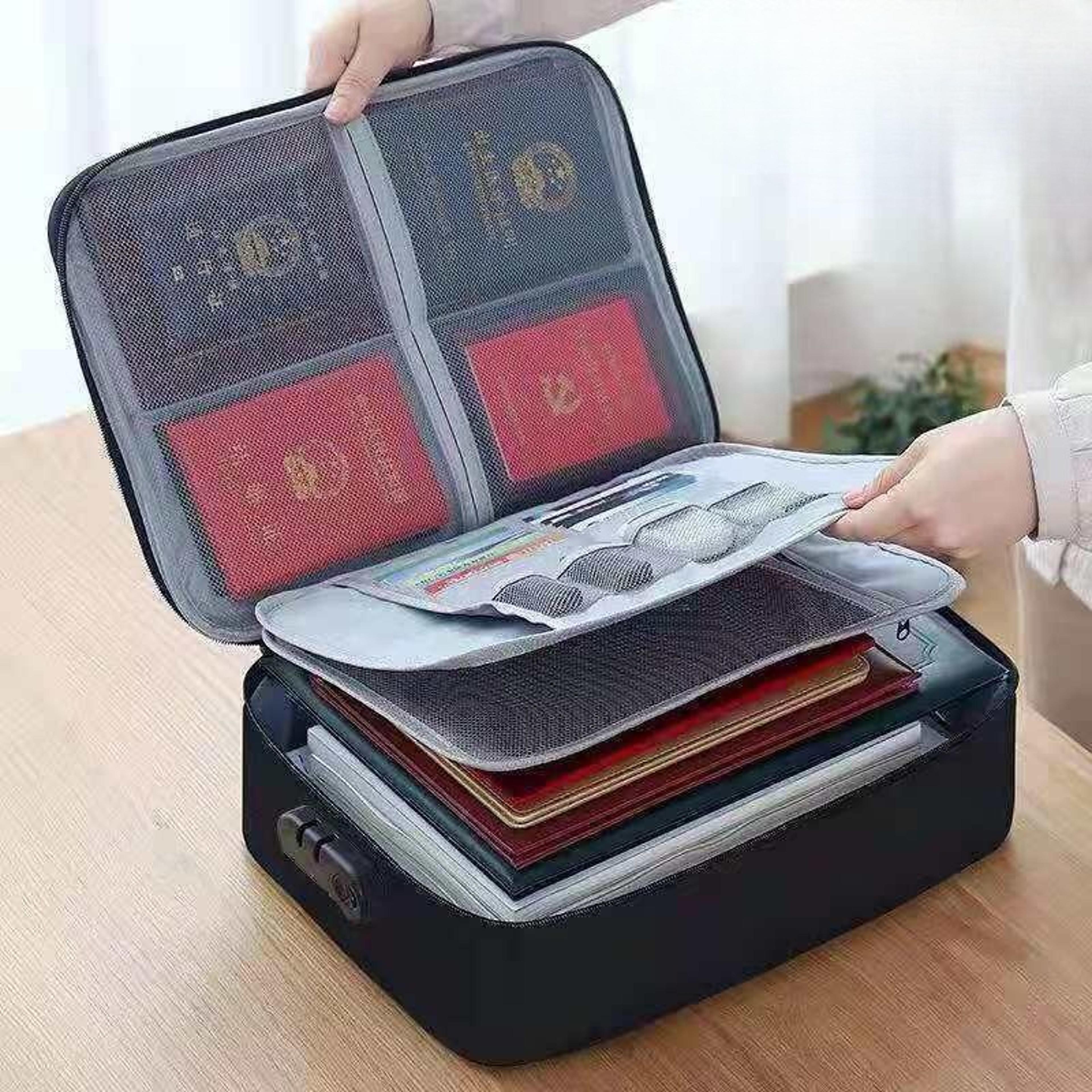 secure 8 layer fireproof document organizer with lock and water resistant storage