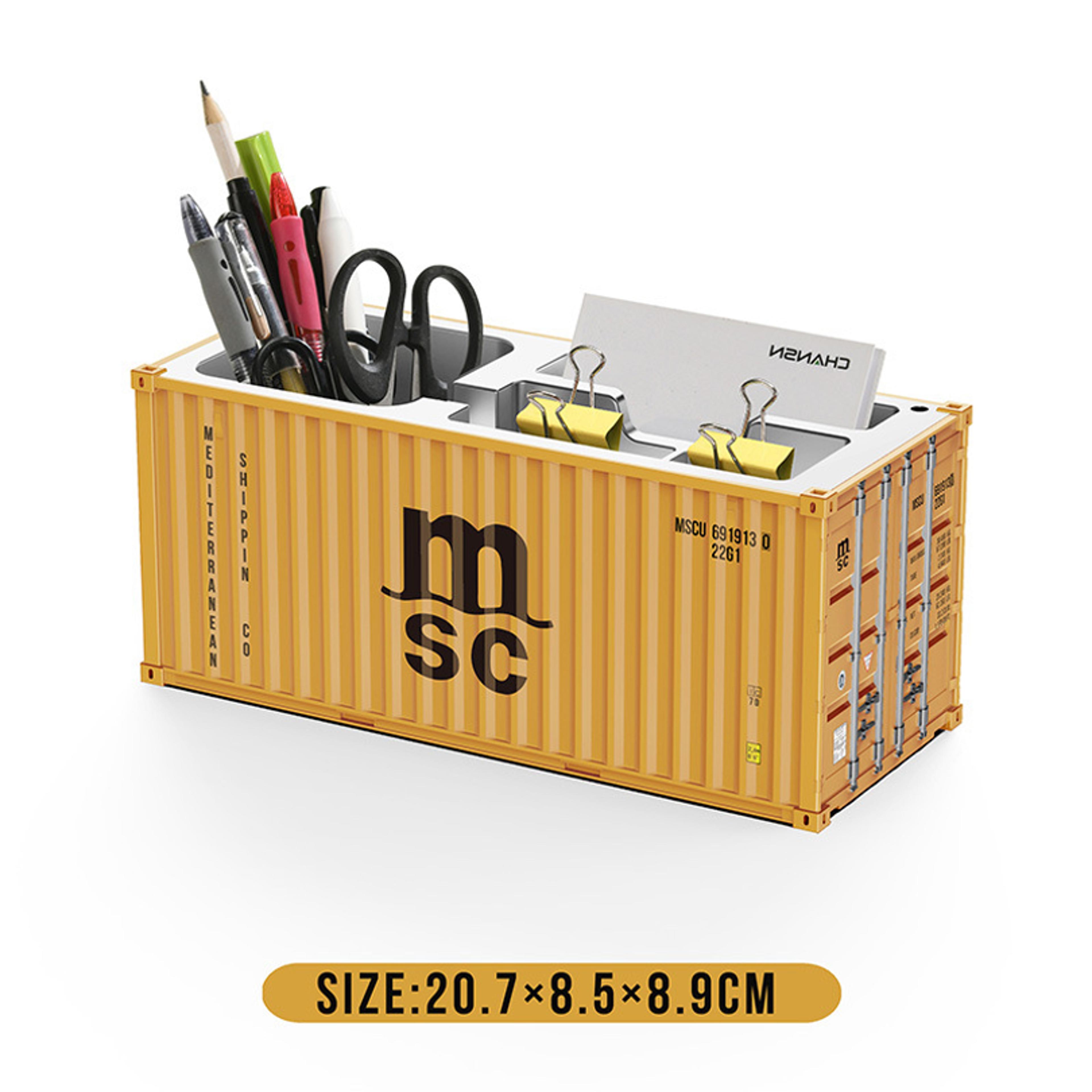 shipping container pen holder desktop organizer and storage box