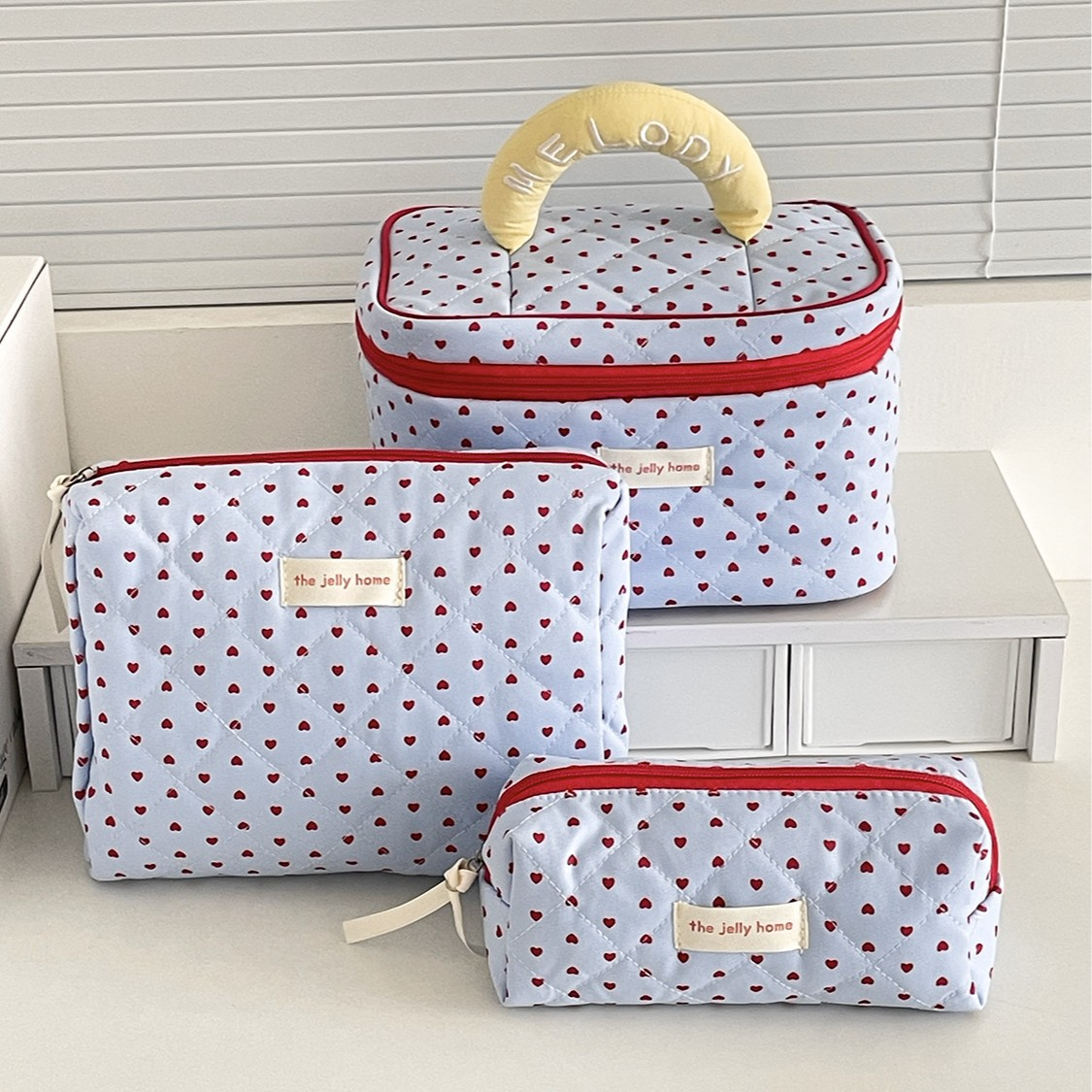 heart shaped makeup bag large capacity travel cosmetic organizer