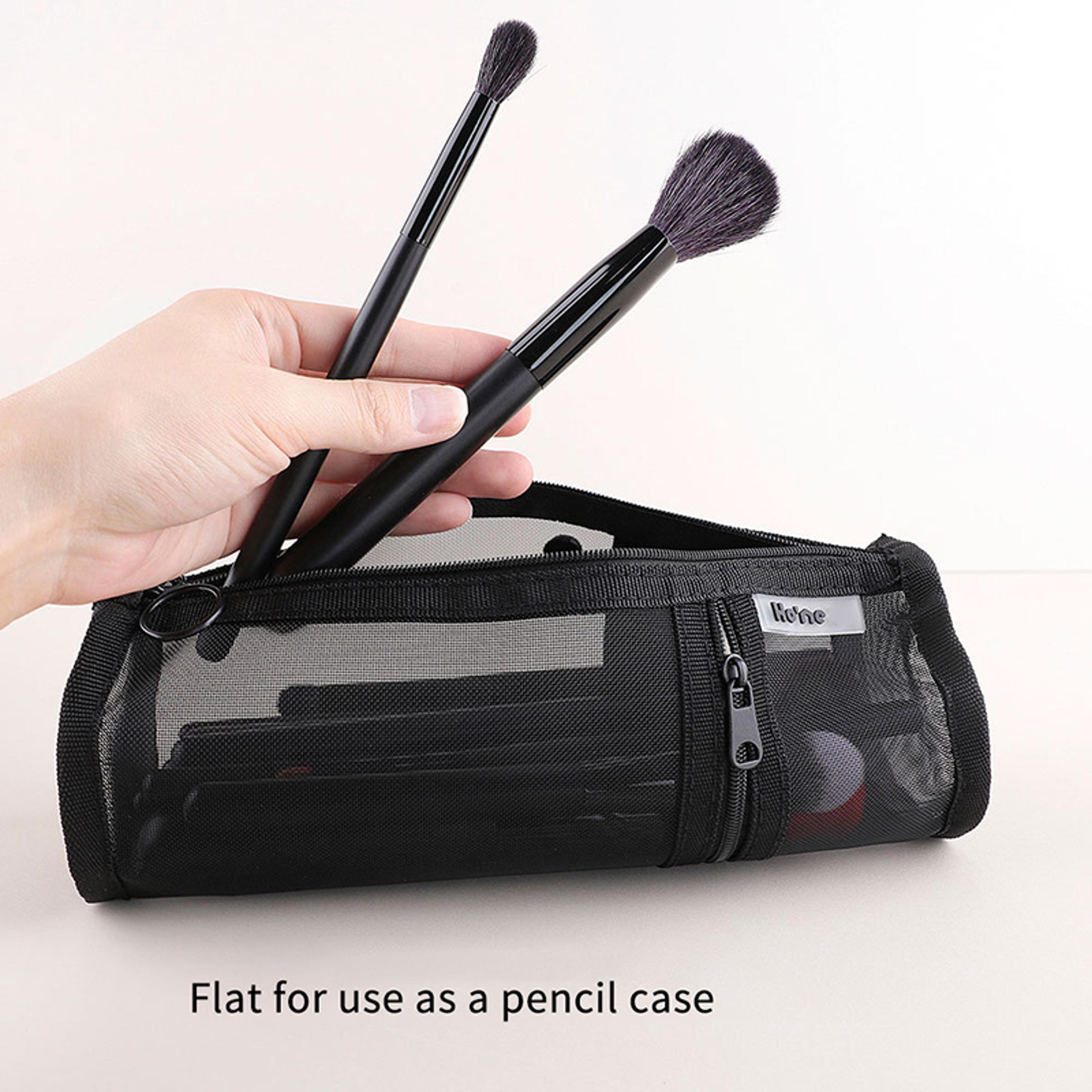 stand up makeup brush holder travel mesh makeup brush organizer bag