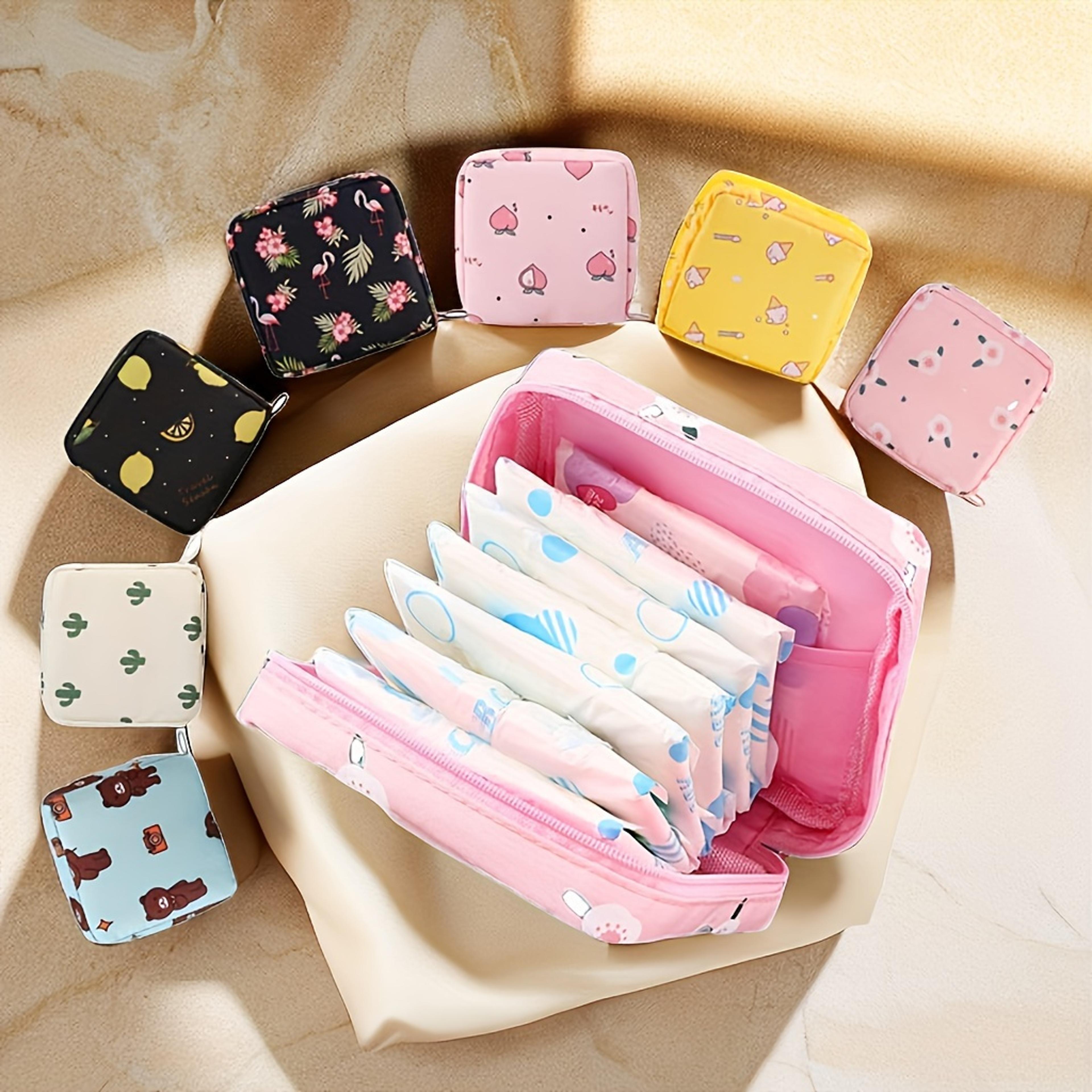 cute waterproof cosmetic bag large capacity sanitary pad and travel storage pouch