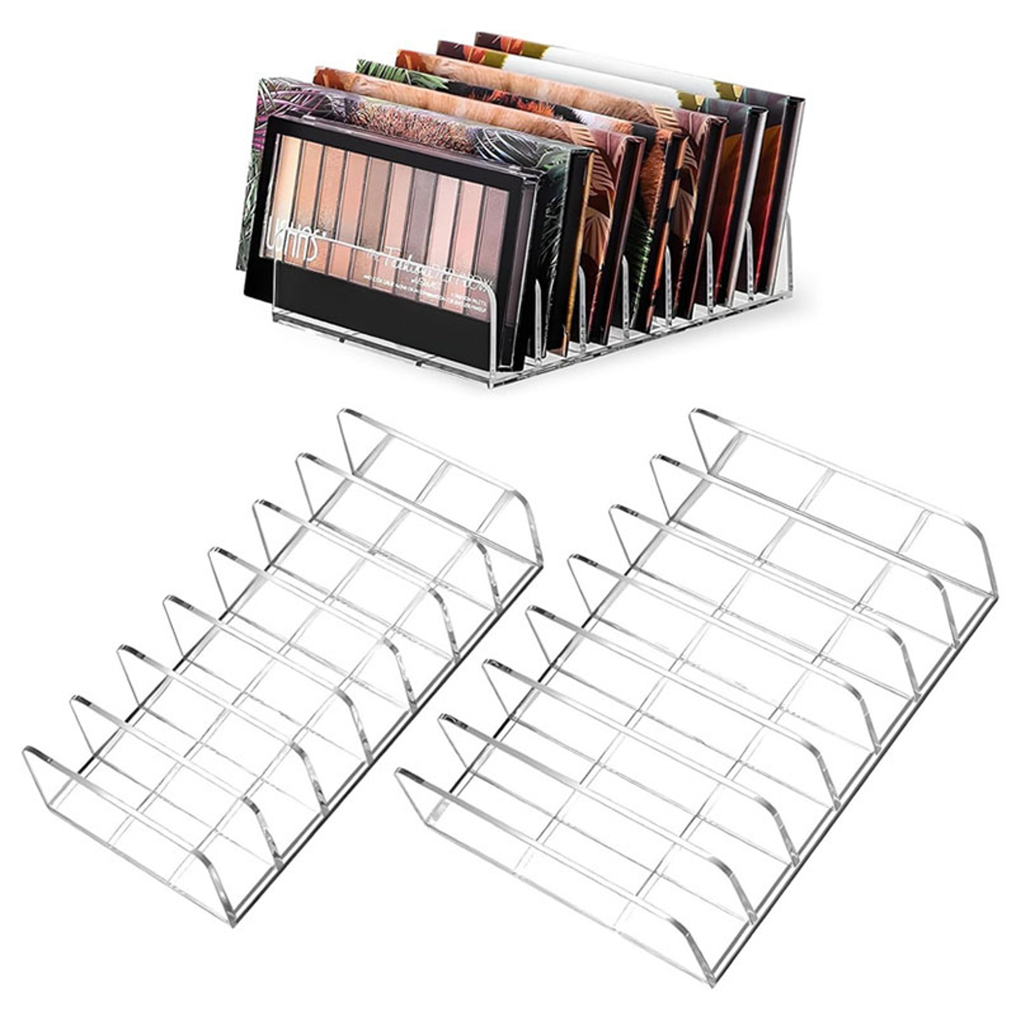 7 section acrylic makeup organizer clear eyeshadow palette organizer for vanity storage