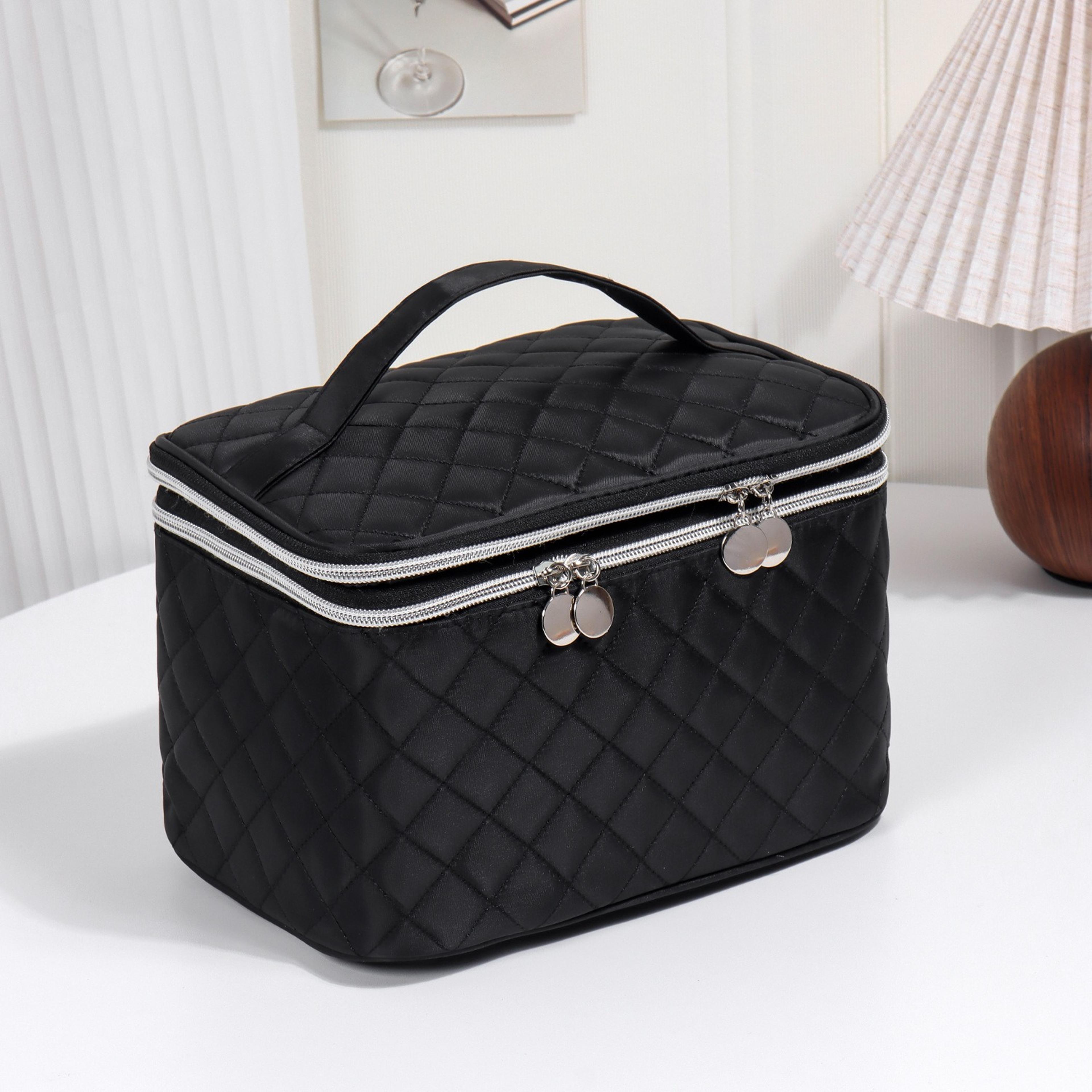 large capacity travel makeup bag waterproof pu cosmetic organizer for makeup and toiletries