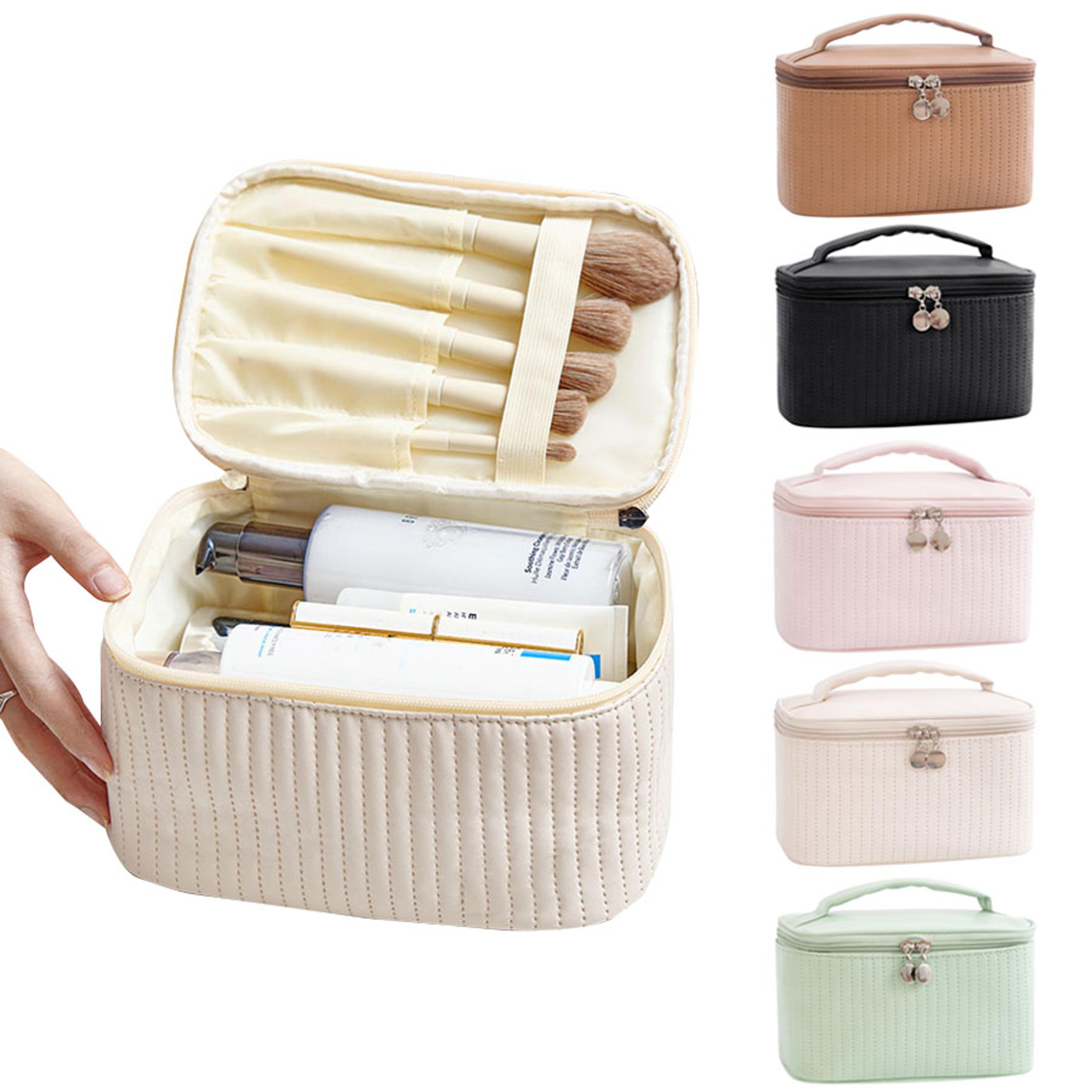 large capacity travel makeup bag for women pu leather cosmetic organizer and toiletry bag