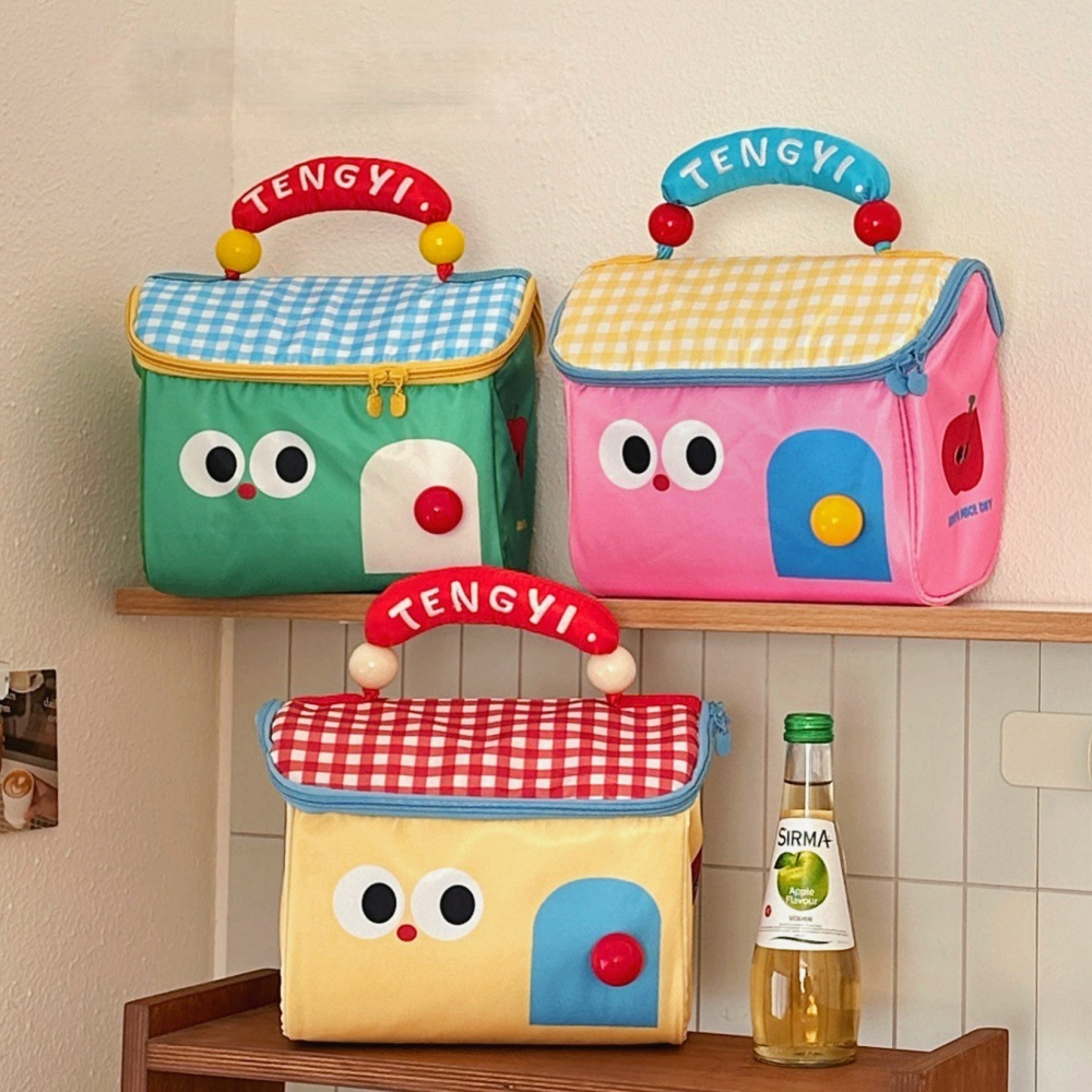 cute cottage insulated lunch bag large capacity makeup bag and travel organizer