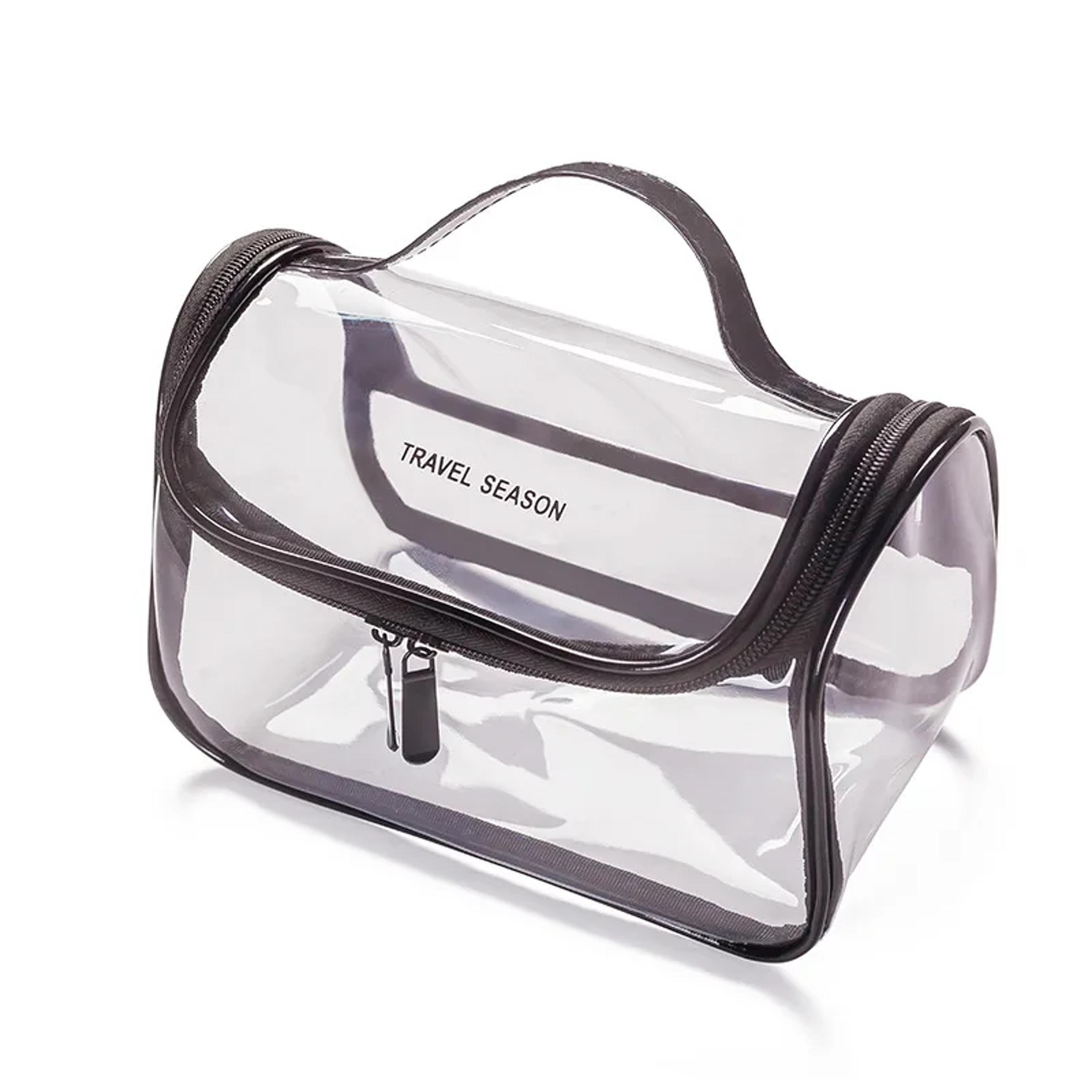 clear waterproof travel cosmetic bag and zippered toiletry organizer