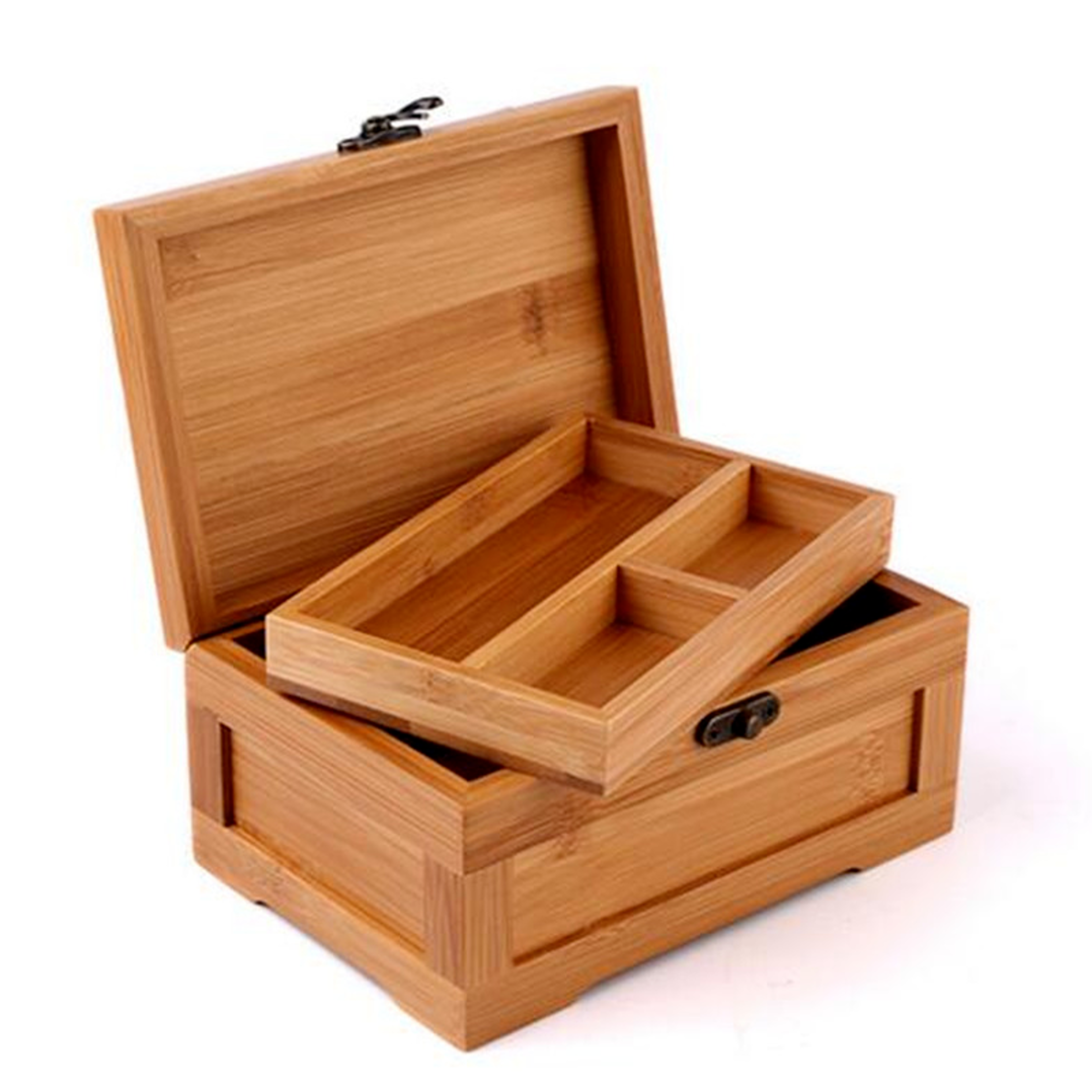 bamboo jewelry box wooden jewelry organizer with compartments