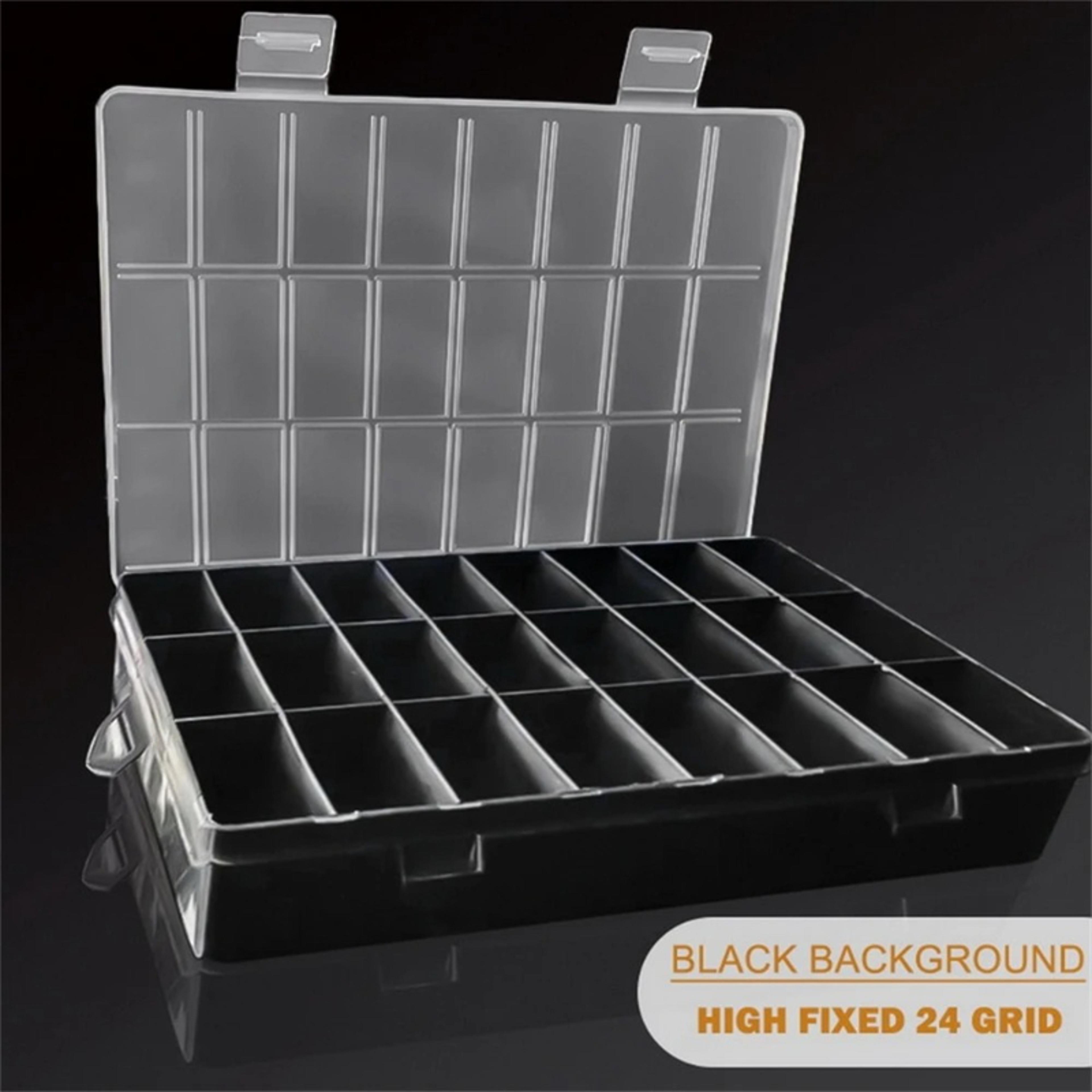 24 grid bead organizer box clear craft and jewelry storage case