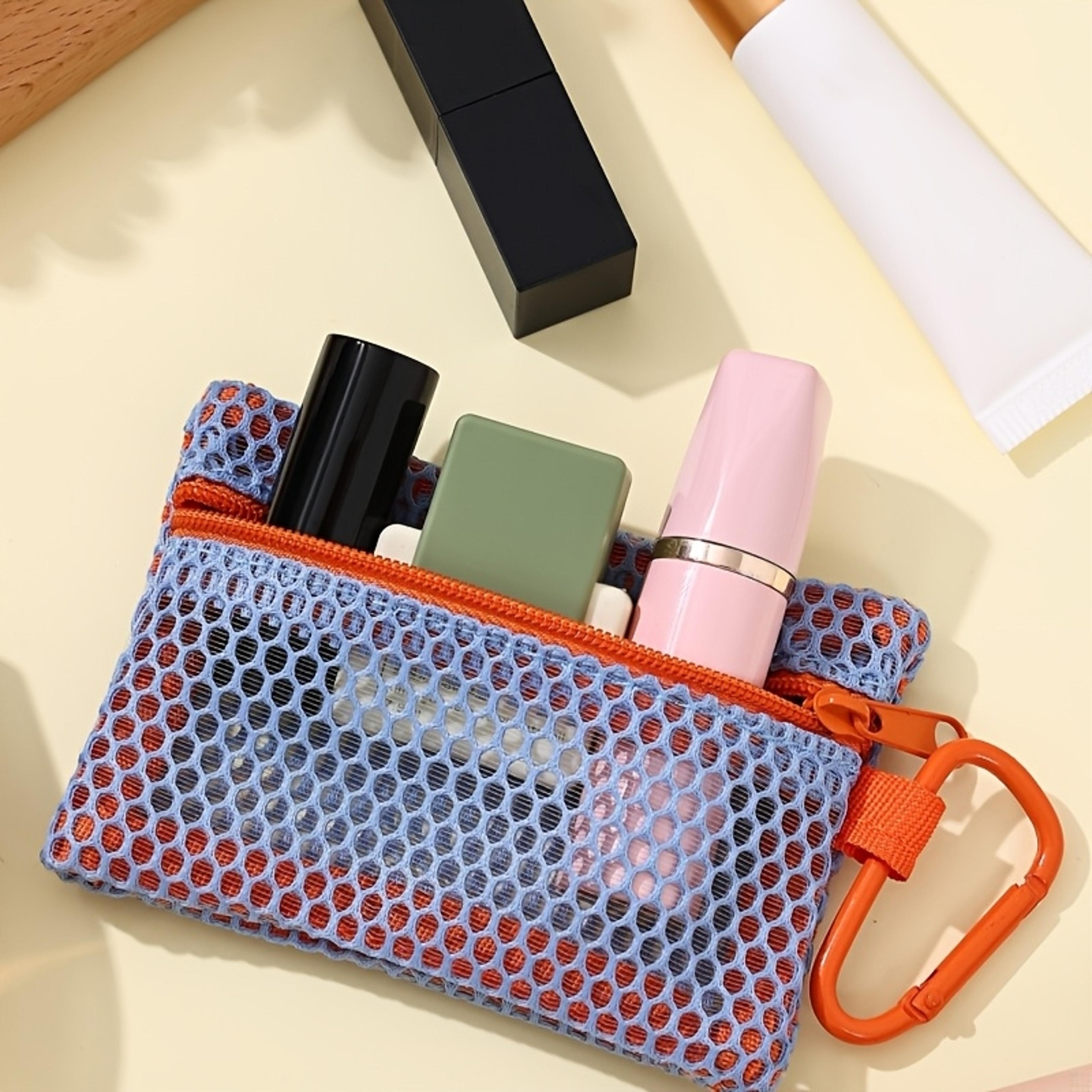 transparent mesh makeup bag portable travel toiletry organizer