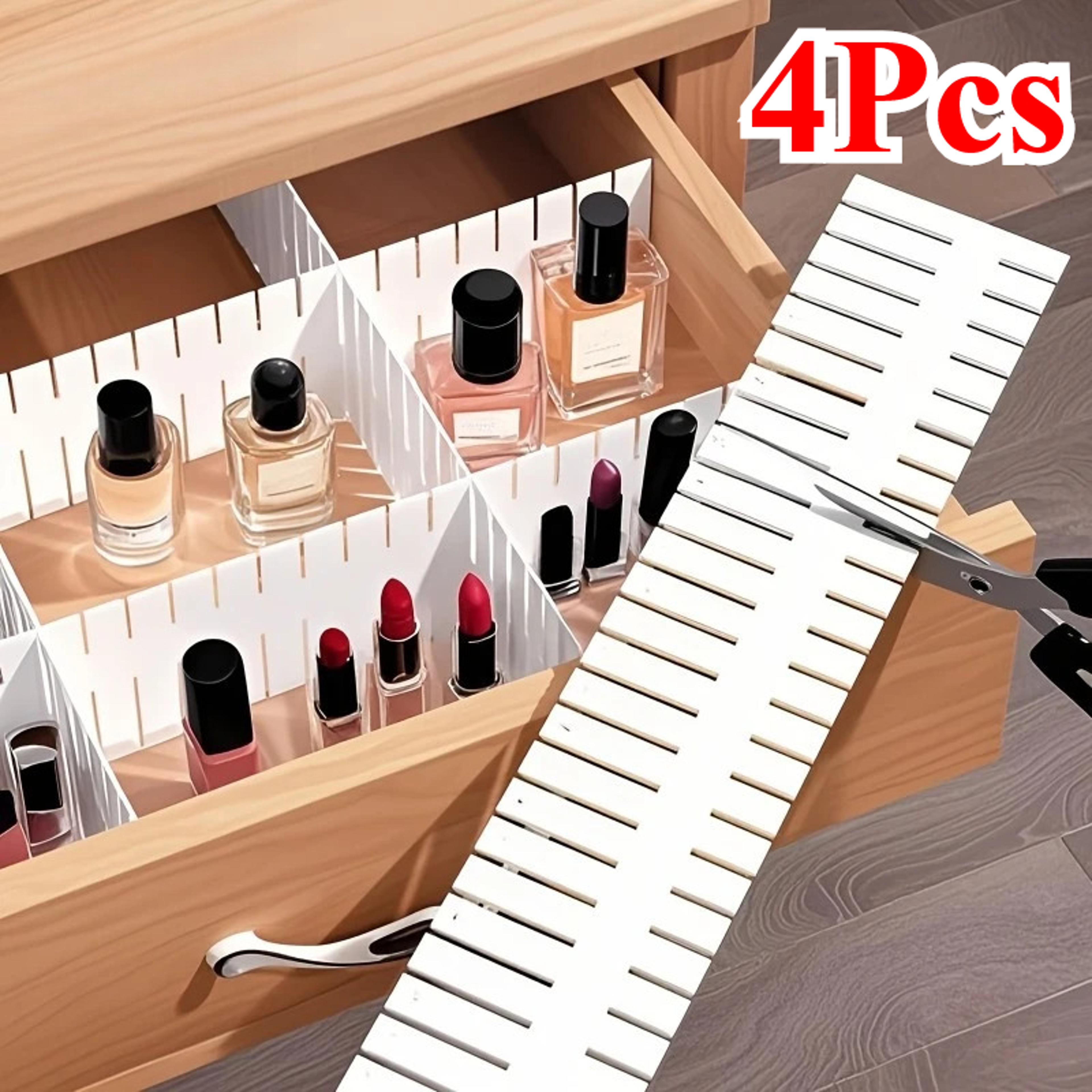 adjustable drawer dividers cut-to-fit drawer organizer for clothes, makeup and utensils
