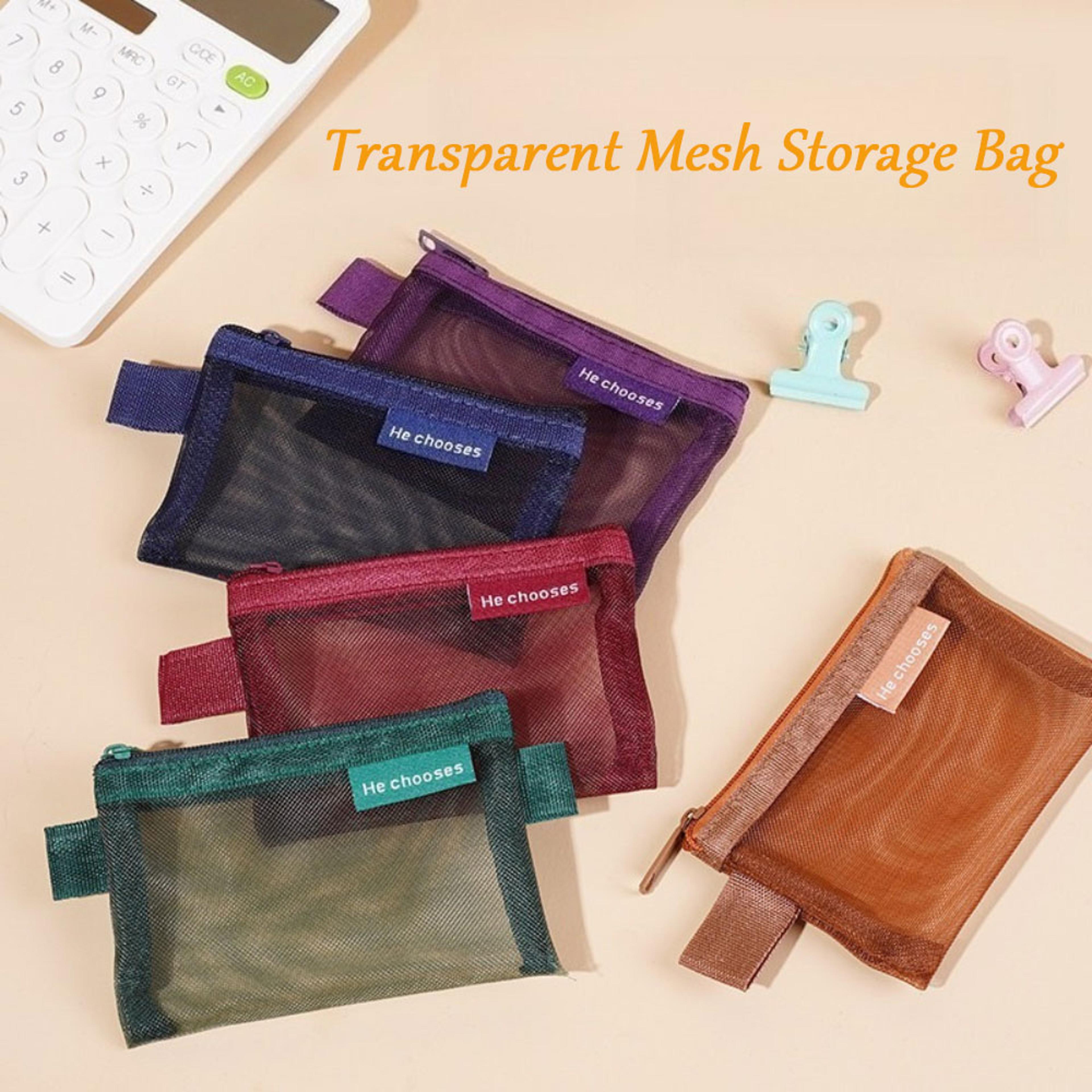 minimalist mesh cosmetic bag lightweight travel organizer pouch for makeup and small essentials
