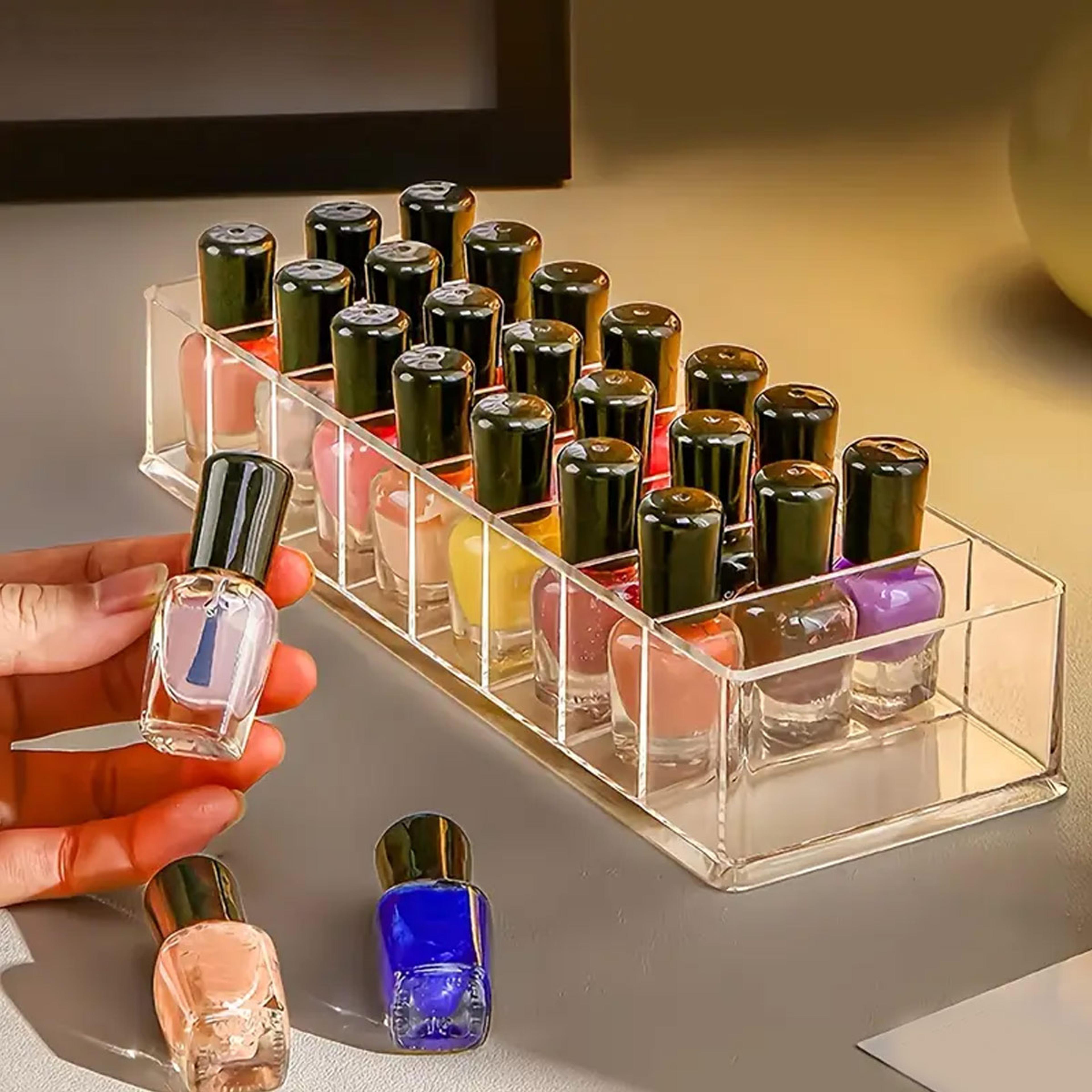 clear nail polish organizer box transparent makeup and cosmetic storage