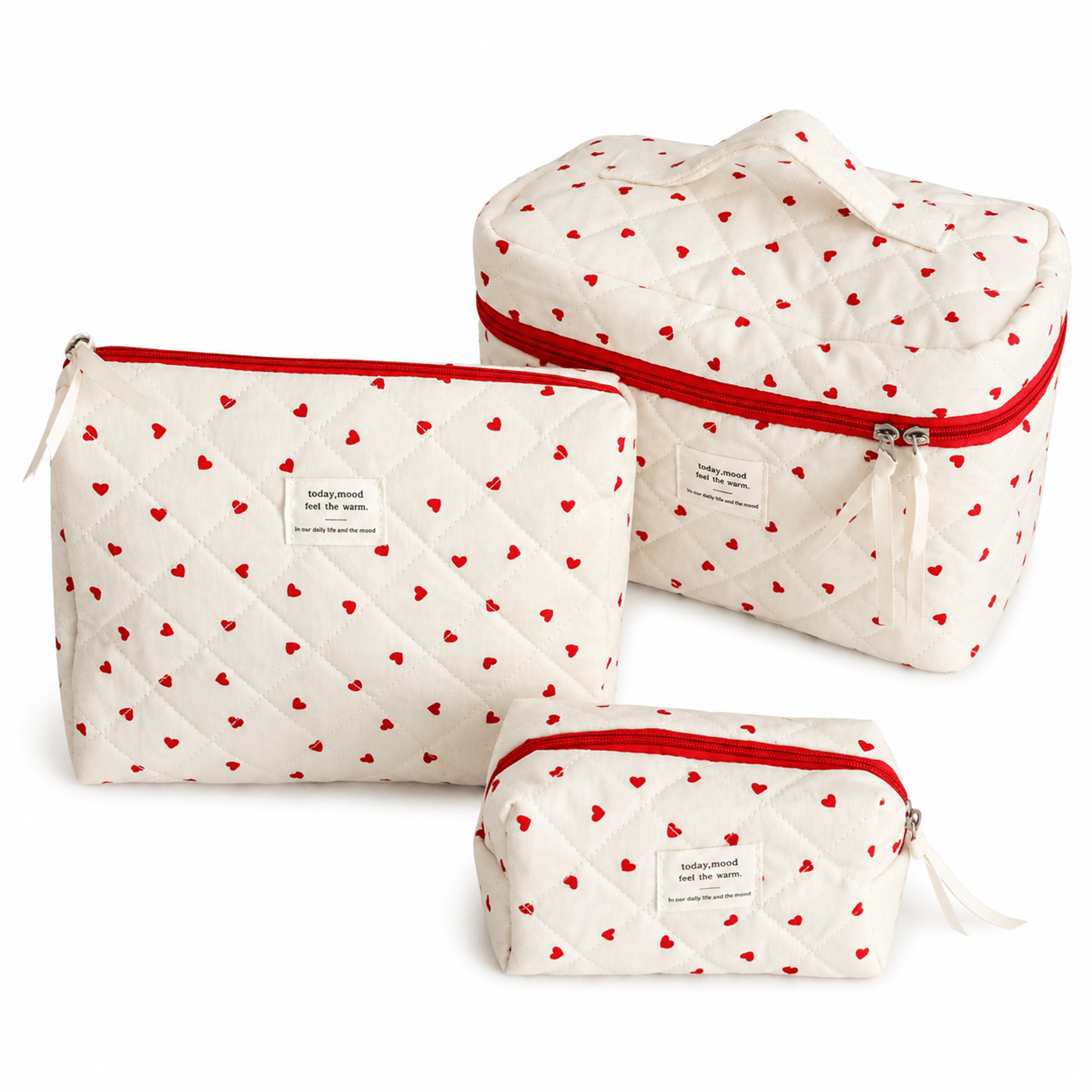cute quilted makeup bag large capacity cotton travel cosmetic organizer