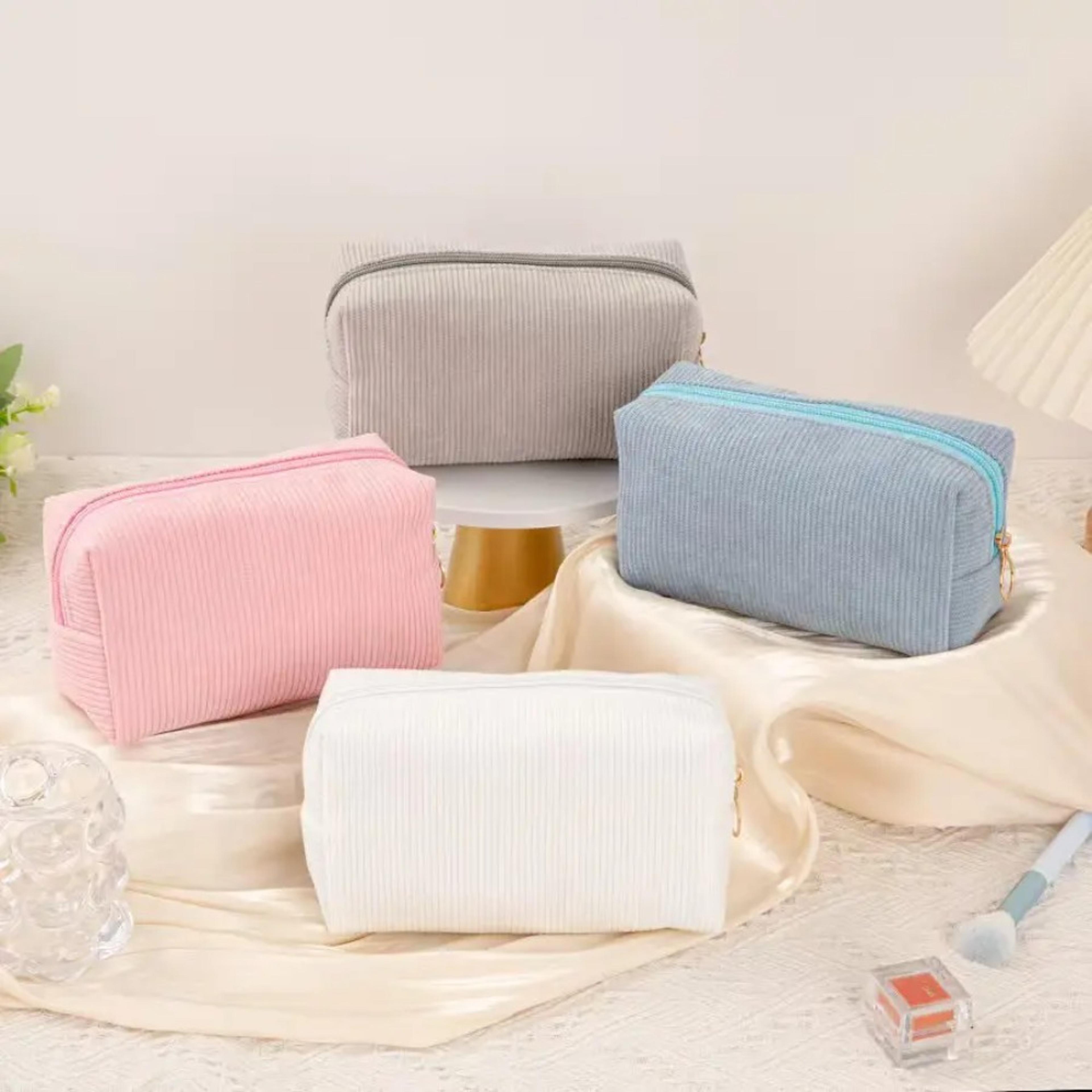 corduroy makeup bag spacious travel cosmetic bag with waterproof lining