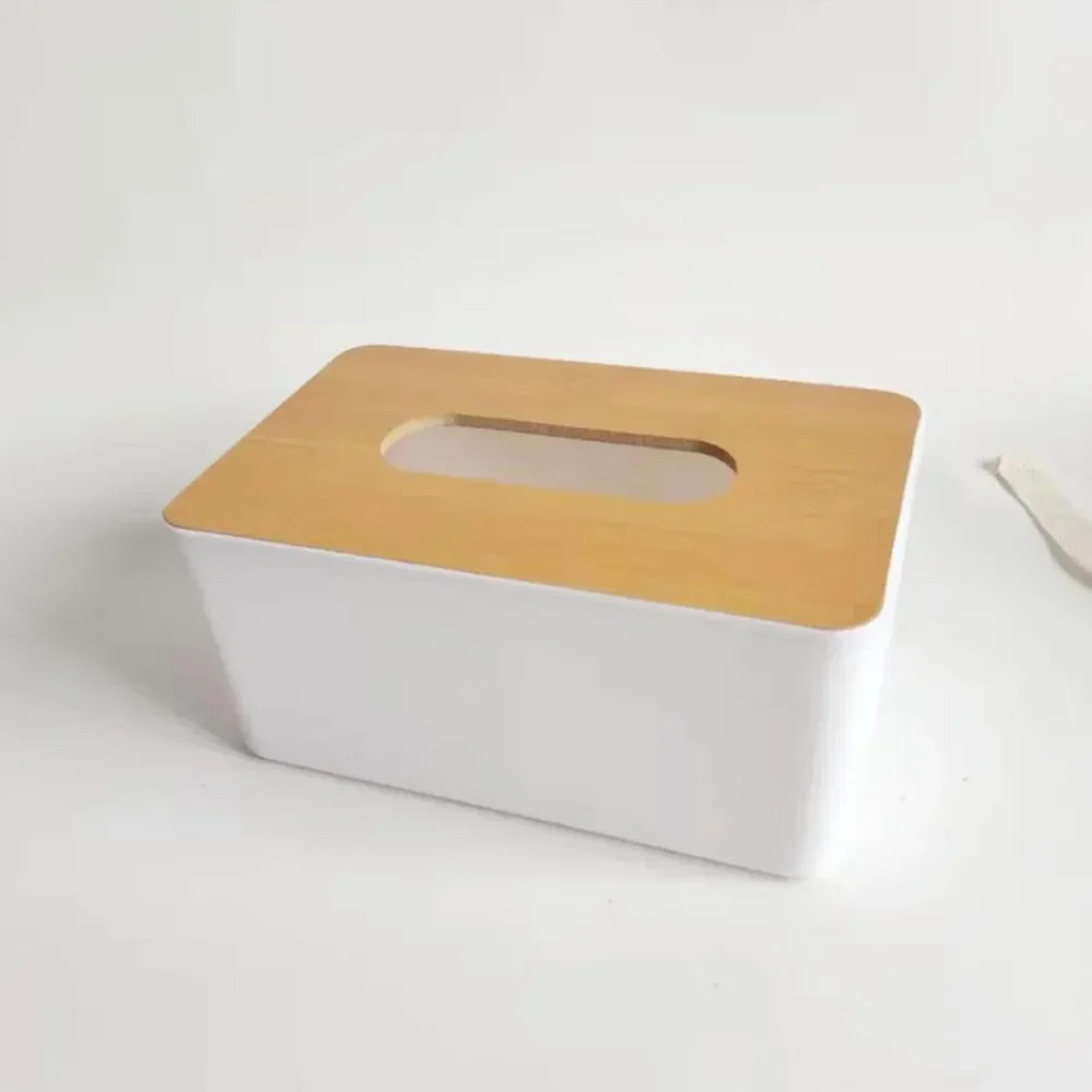 modern tissue box holder with wooden lid home car napkin dispenser