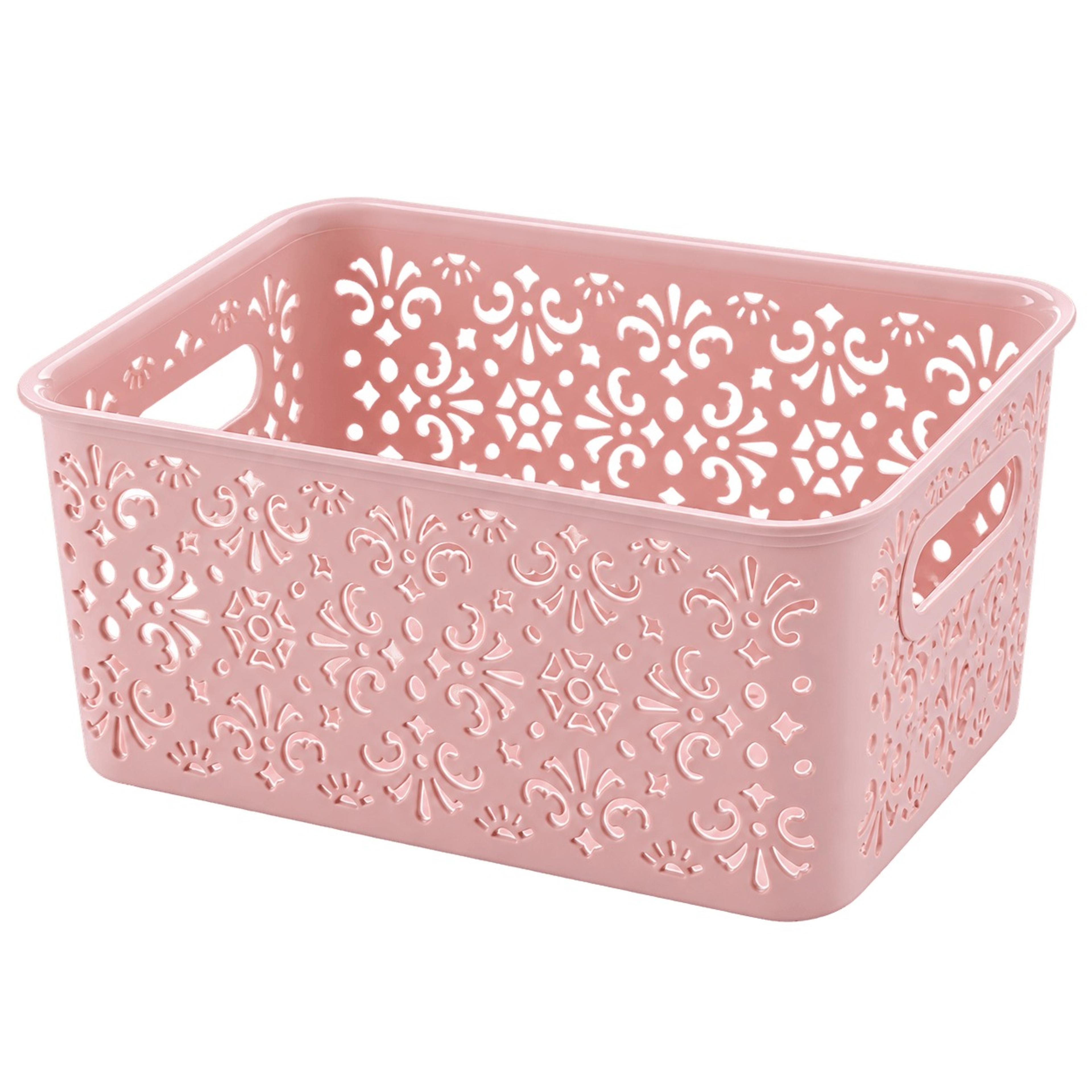 stackable storage basket with lid plastic organizer for clothes toys and home