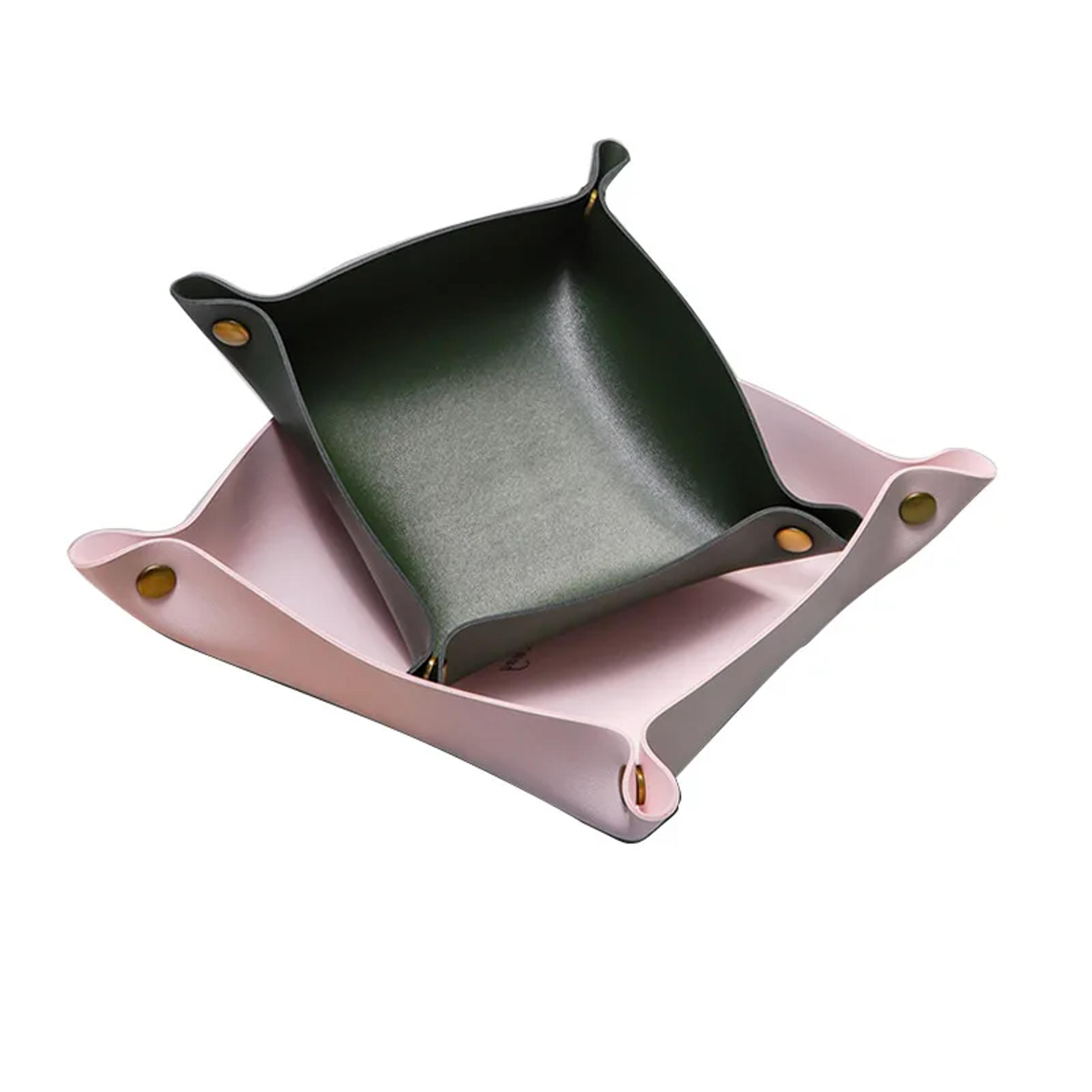 cat pu leather valet tray foldable jewelry organizer and key tray