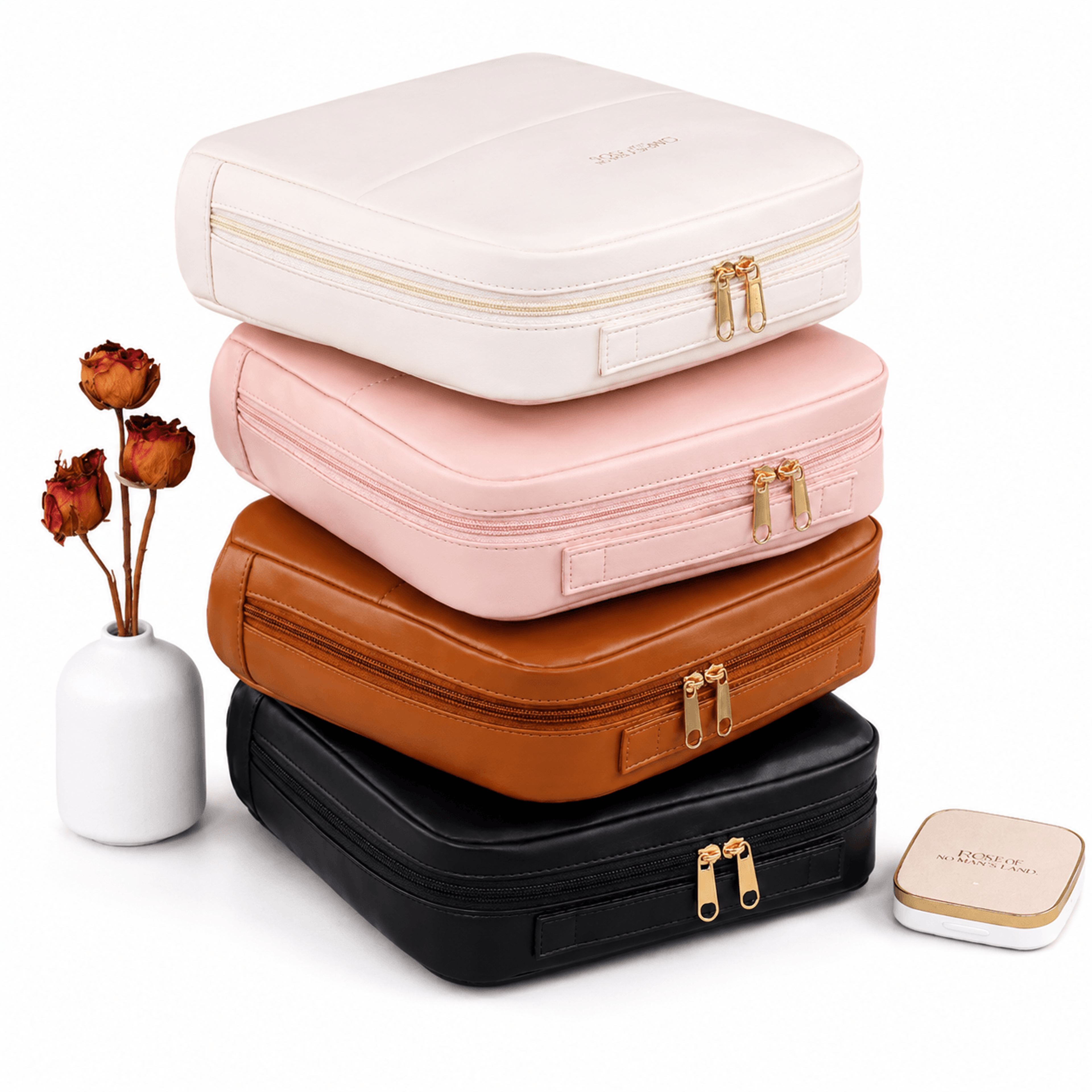 large capacity standing makeup bag waterproof travel makeup organizer for cosmetics and toiletries