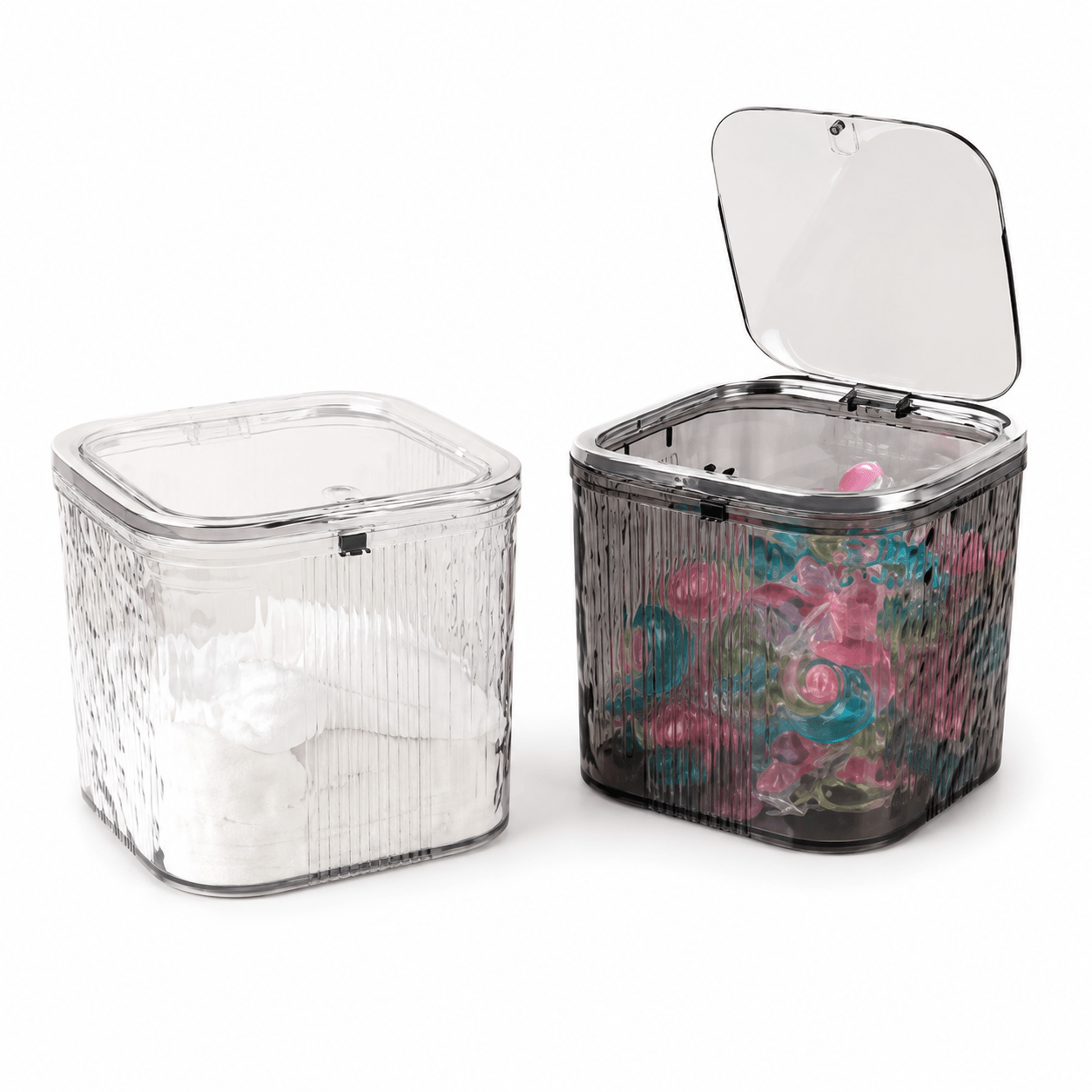 laundry pods container with lid, dishwasher pod holder and laundry room organizer