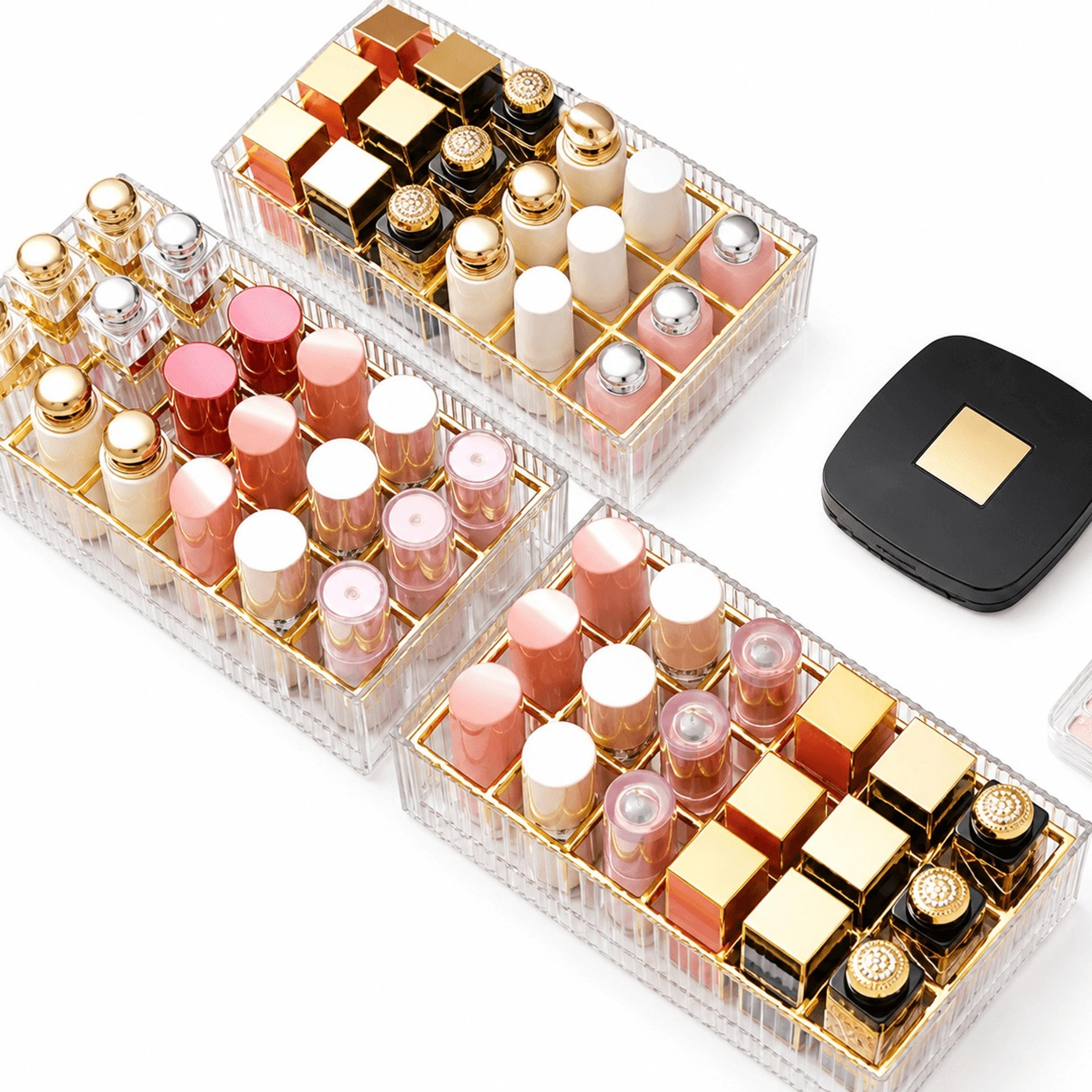18 slot acrylic lipstick organizer clear makeup brush holder and vanity storage tray