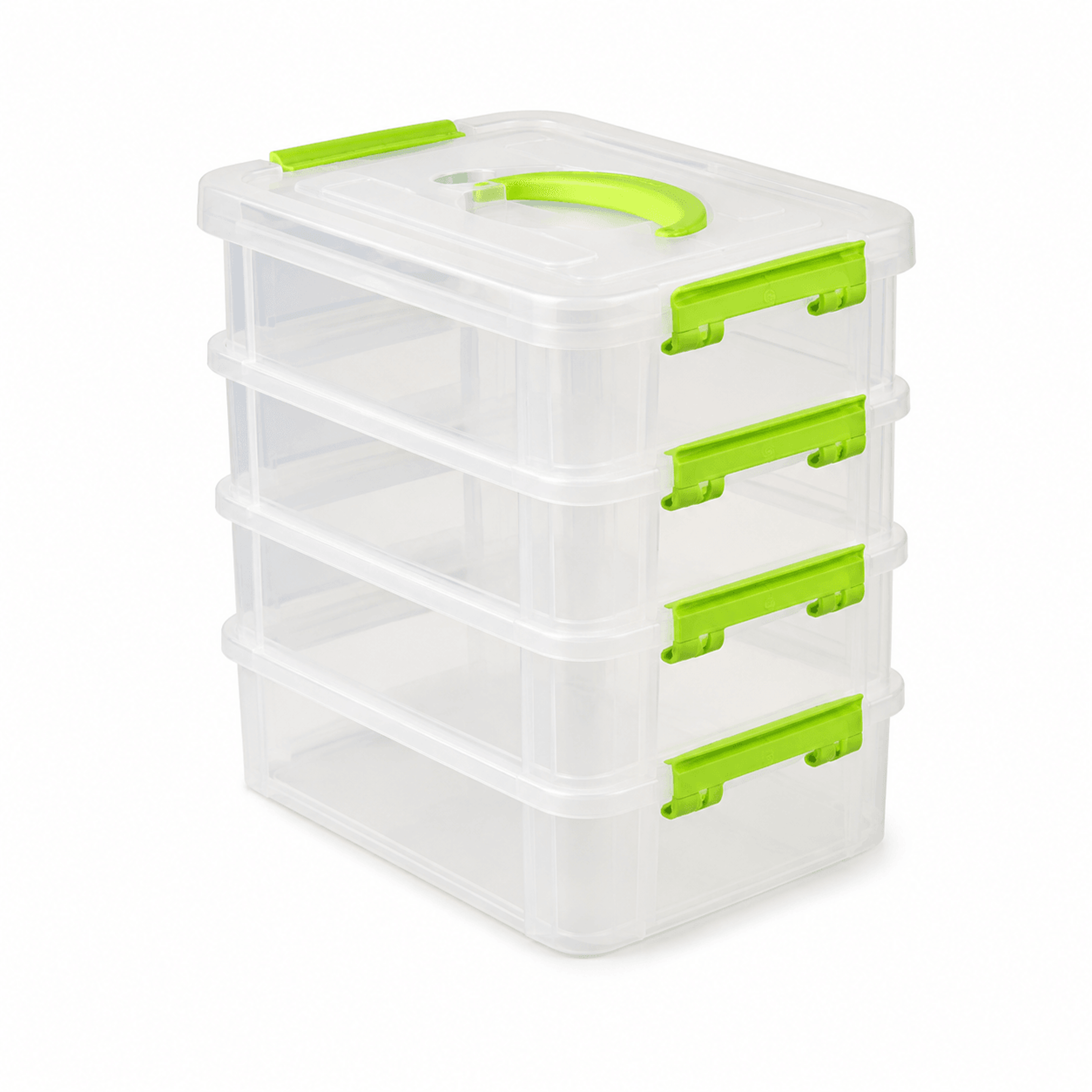 4 layer transparent storage box with partitioned drawers portable building block organizer