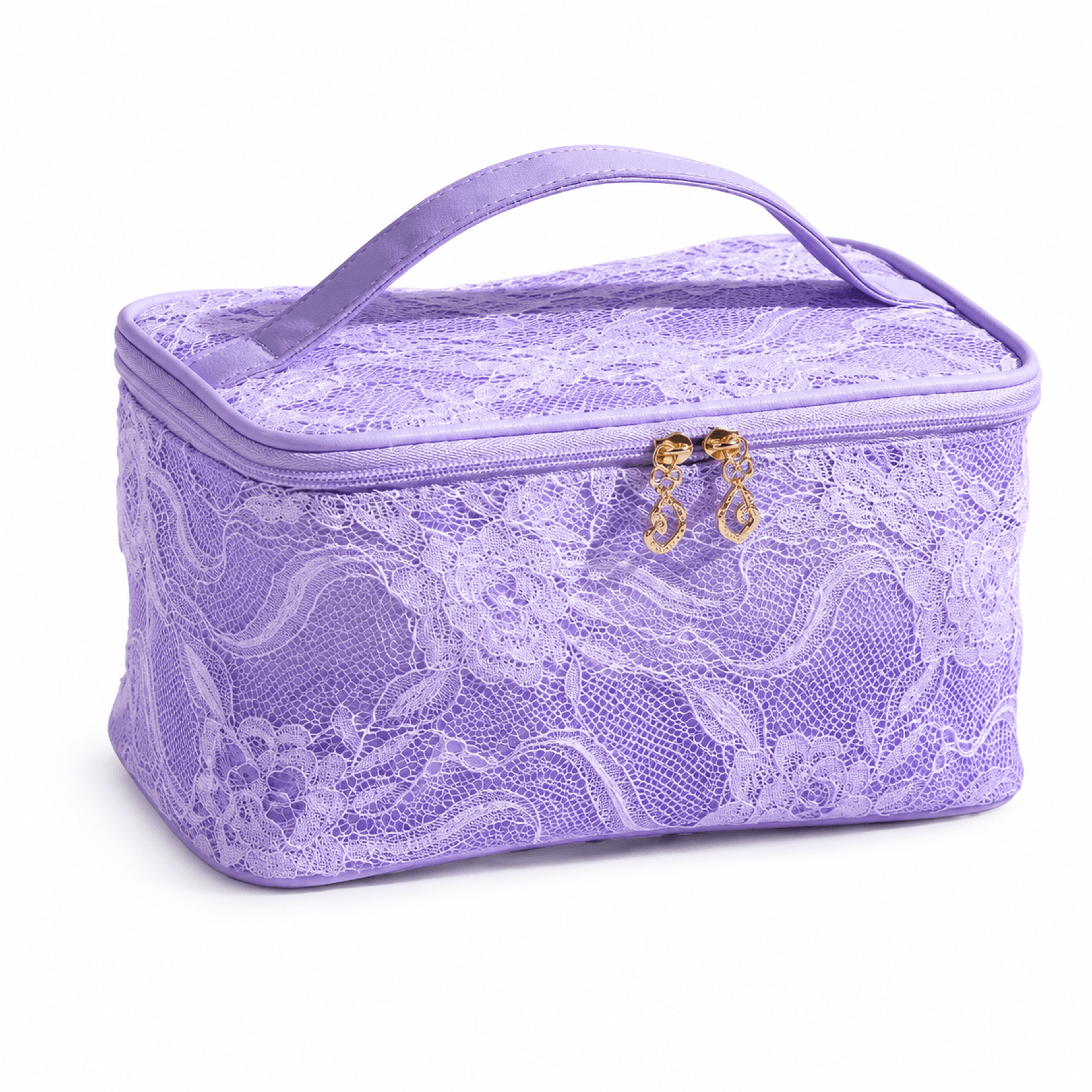 floral lace makeup bag travel cosmetic organizer zipper pouch for women