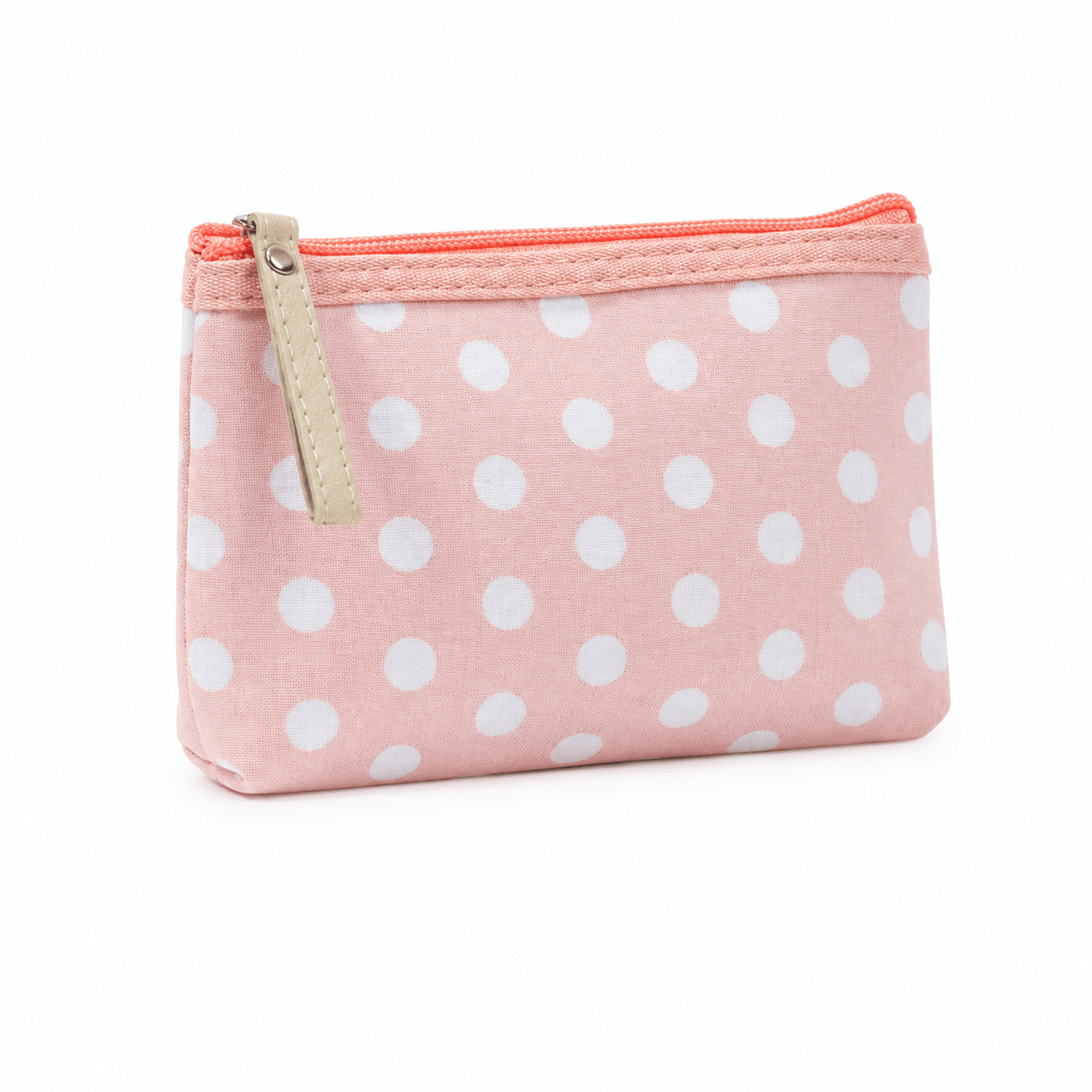 polka dot canvas makeup bag portable cosmetic pouch and pencil case