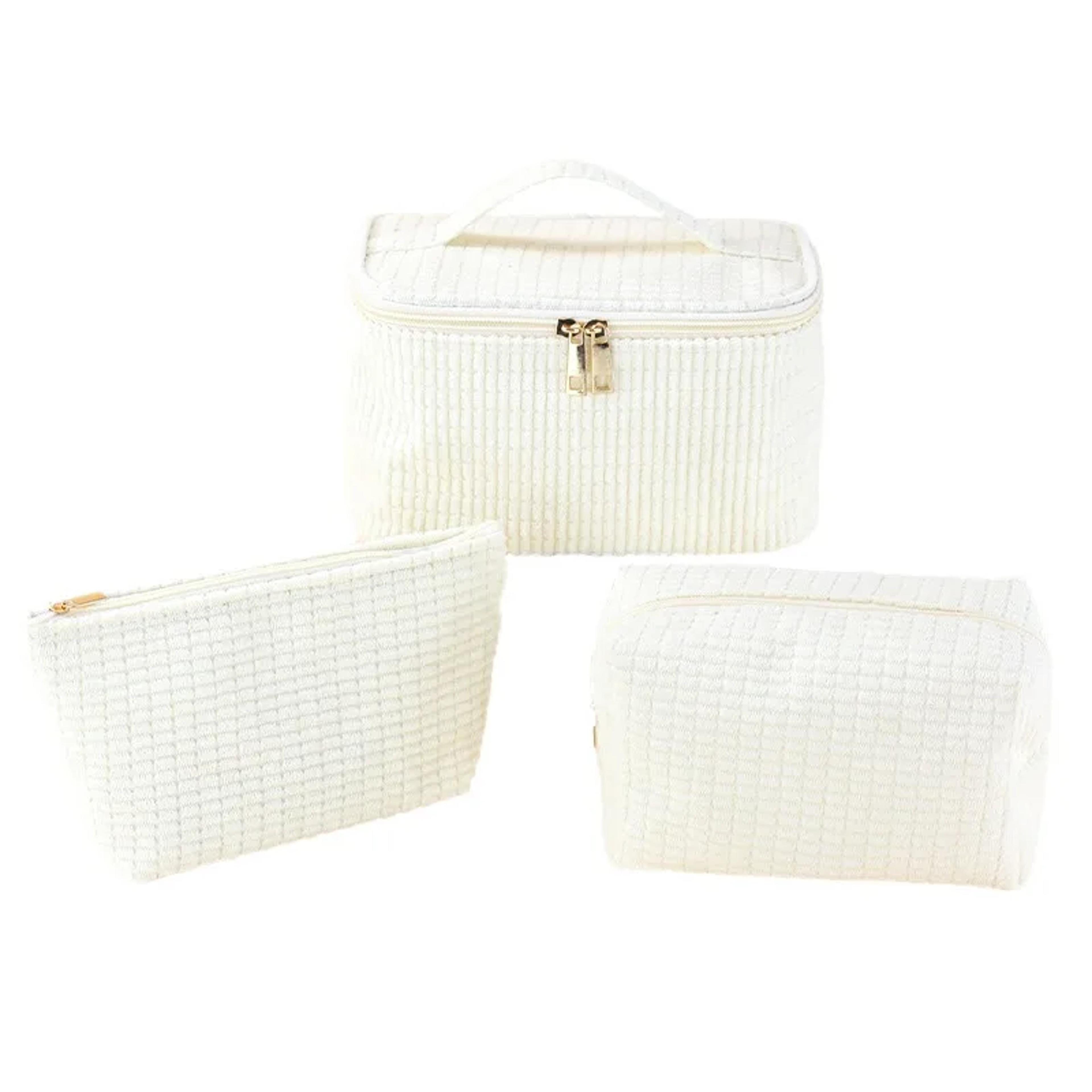corduroy makeup bag large capacity travel cosmetic organizer and toiletry bag