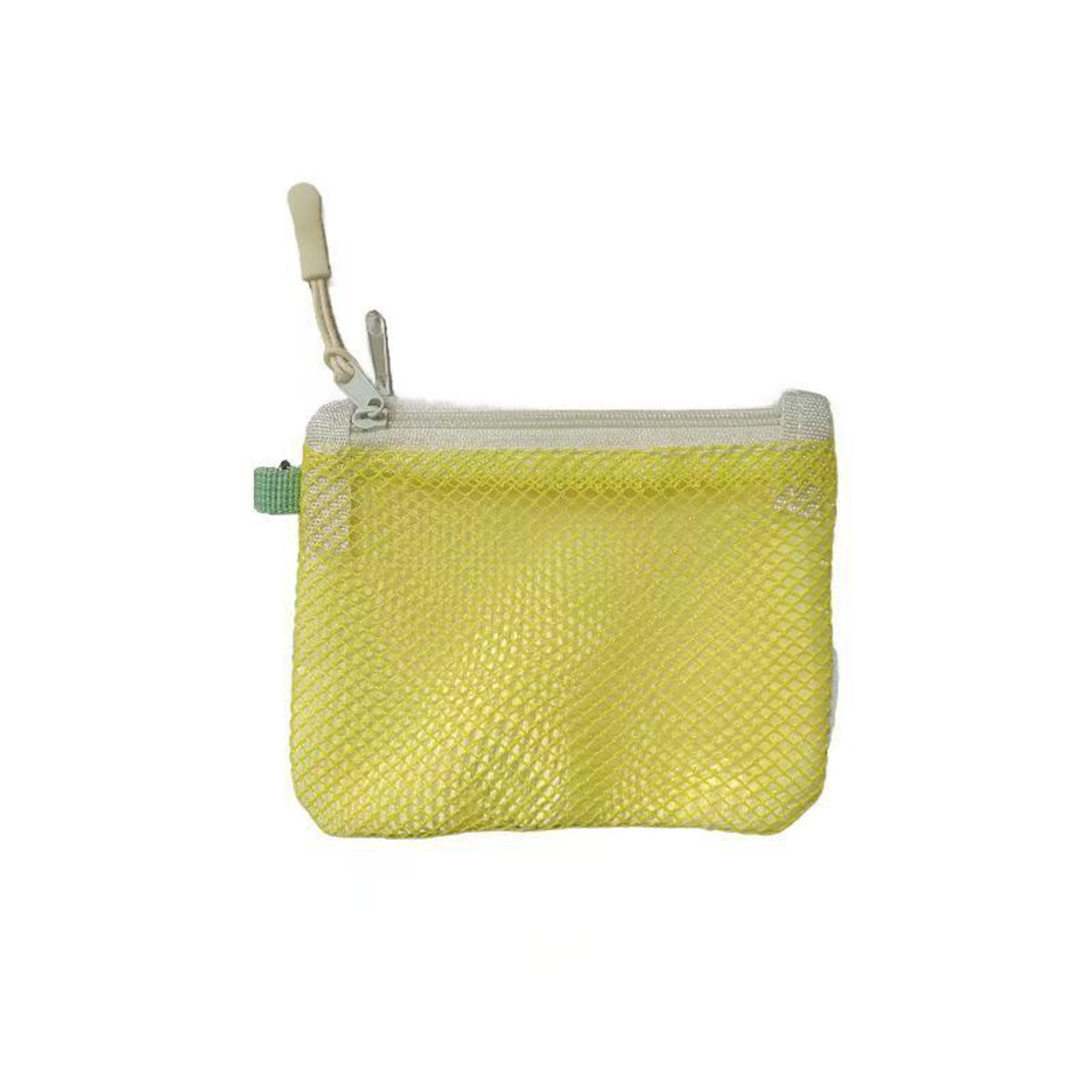 dual layer travel makeup bag mesh cosmetic organizer with zipper