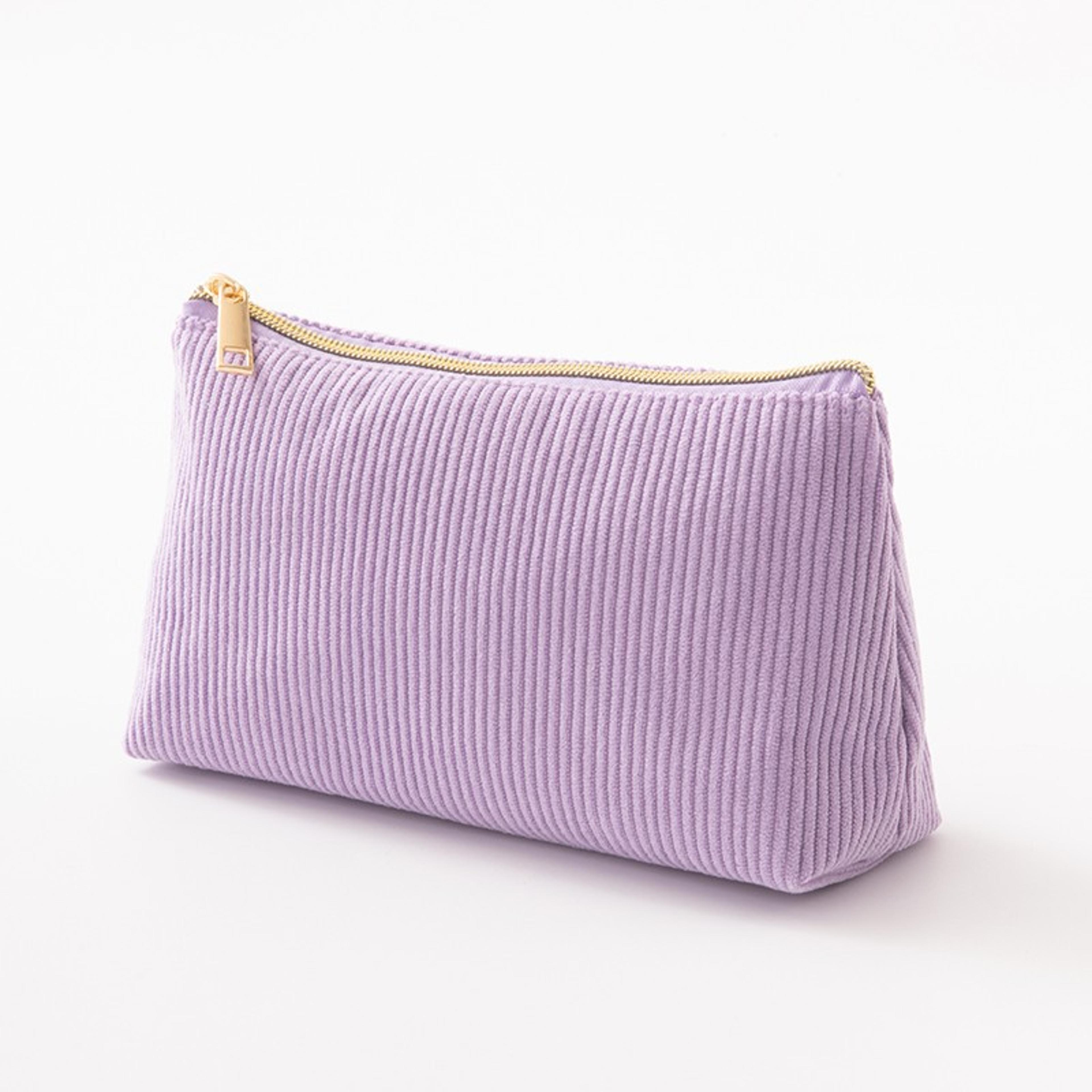 large capacity corduroy makeup bag for women travel cosmetic organizer and makeup brush pouch