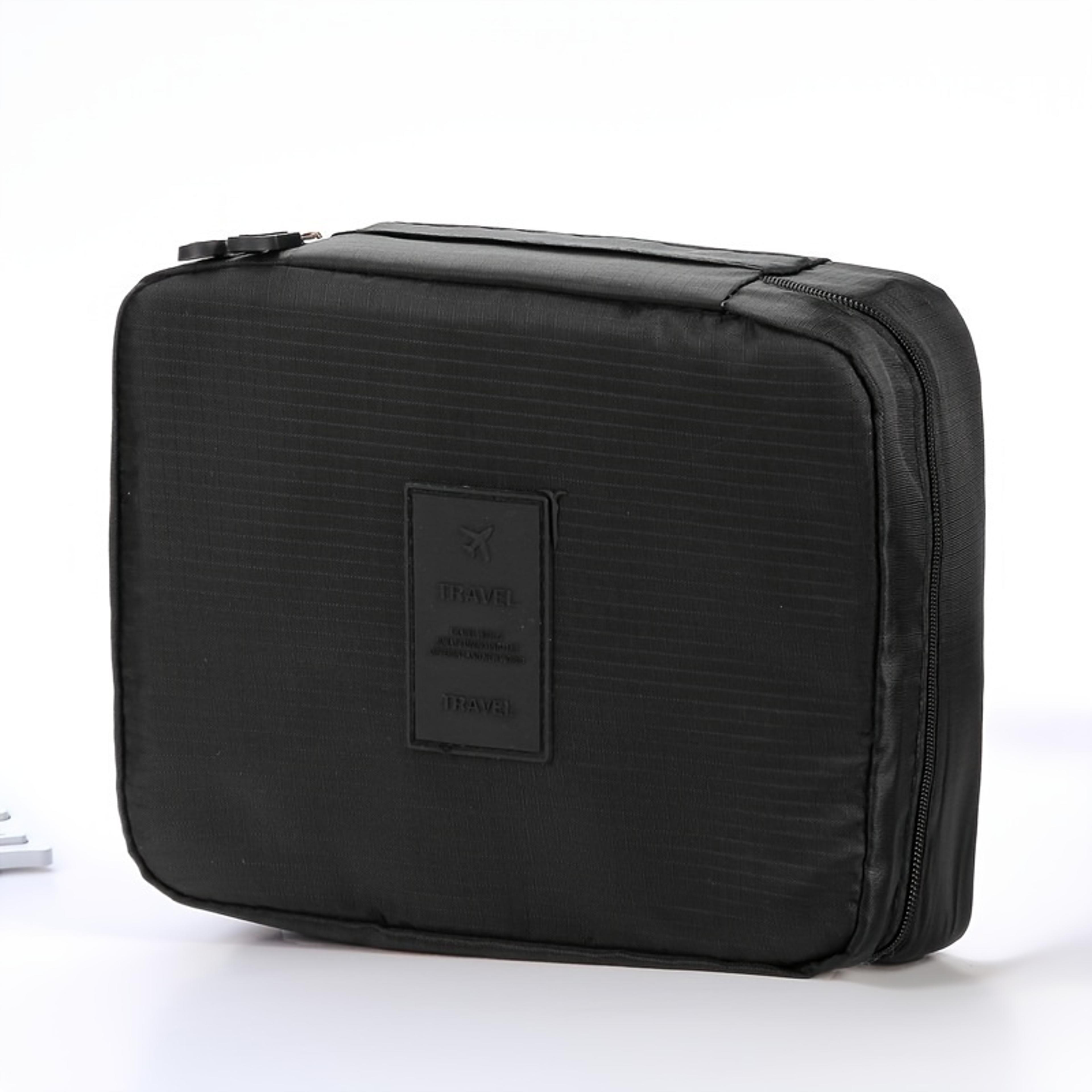 multi compartment travel cosmetic bag makeup organizer and toiletry storage pouch