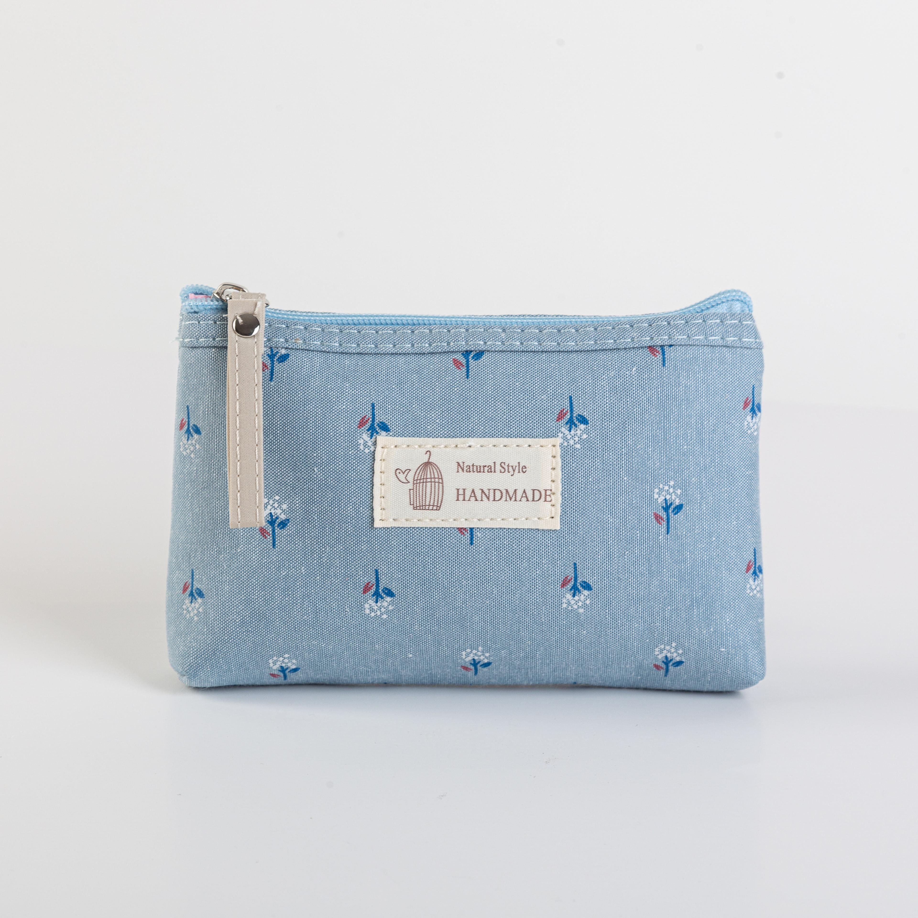 waterproof canvas makeup bag for women printed travel cosmetic pouch and pencil case