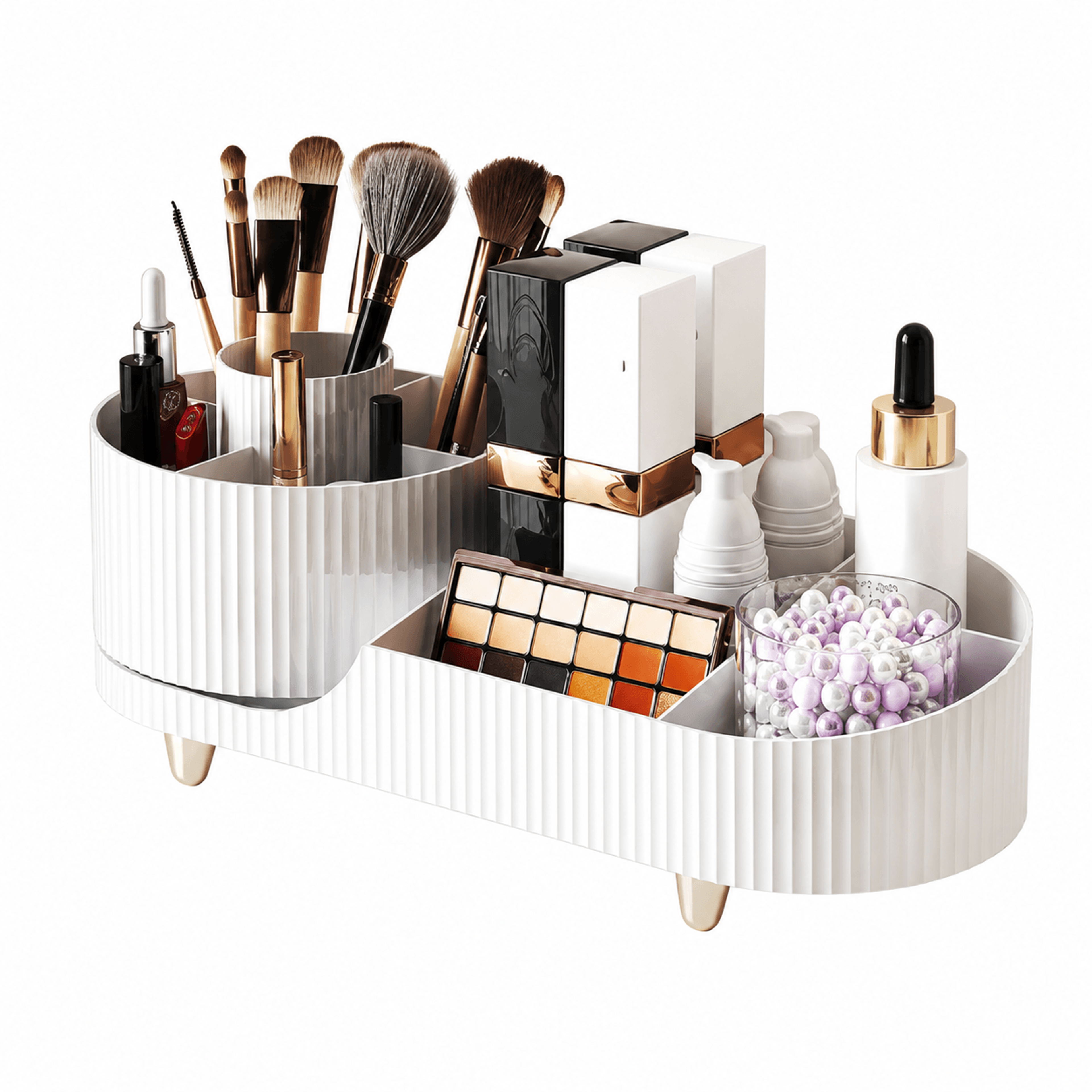 360° rotating makeup organizer large capacity cosmetic storage