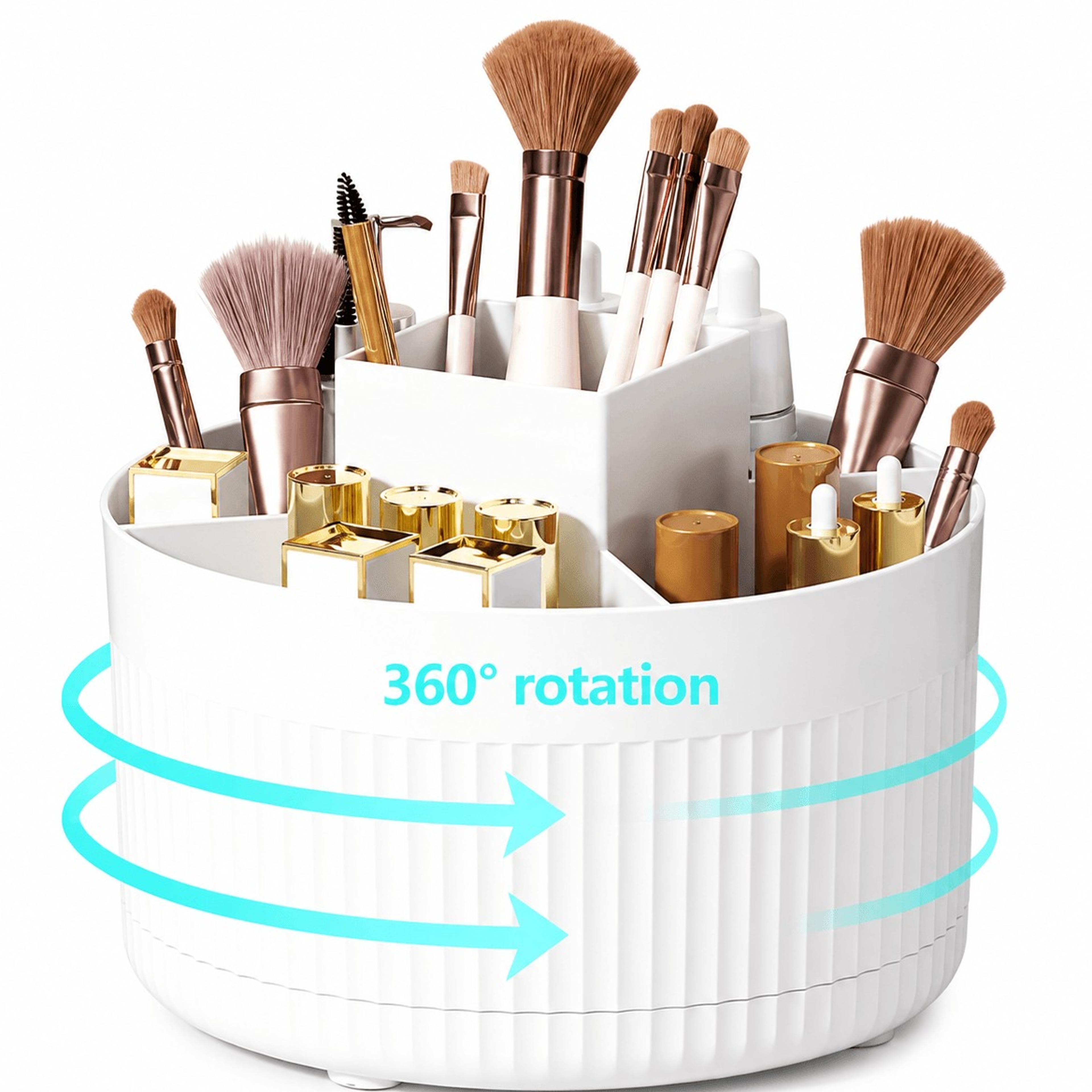 360 rotating makeup organizer large capacity cosmetic storage box.