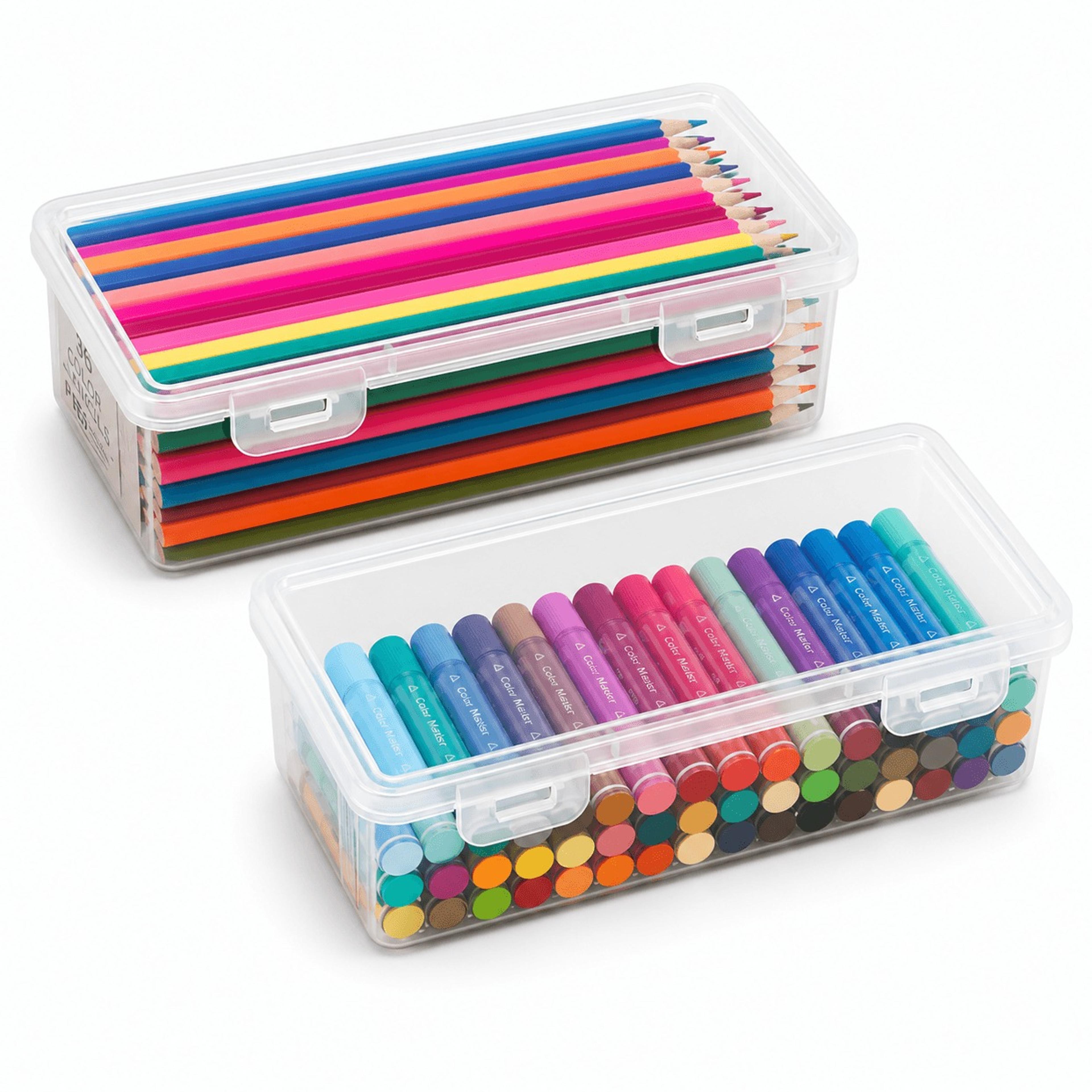 2pcs translucent pencil case large capacity pencil box stationery organizer