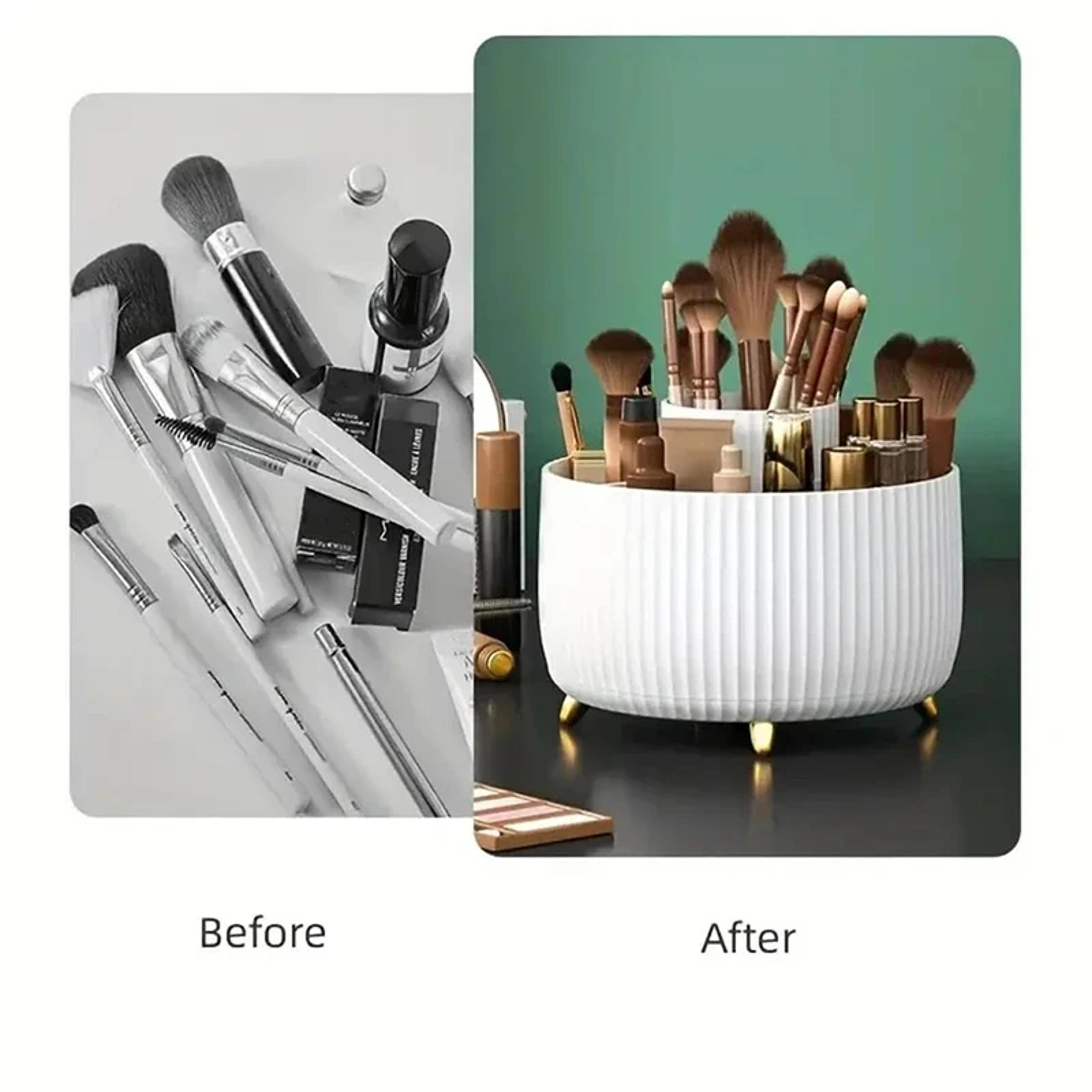 360 rotating makeup organizer cosmetic storage box makeup brush holder