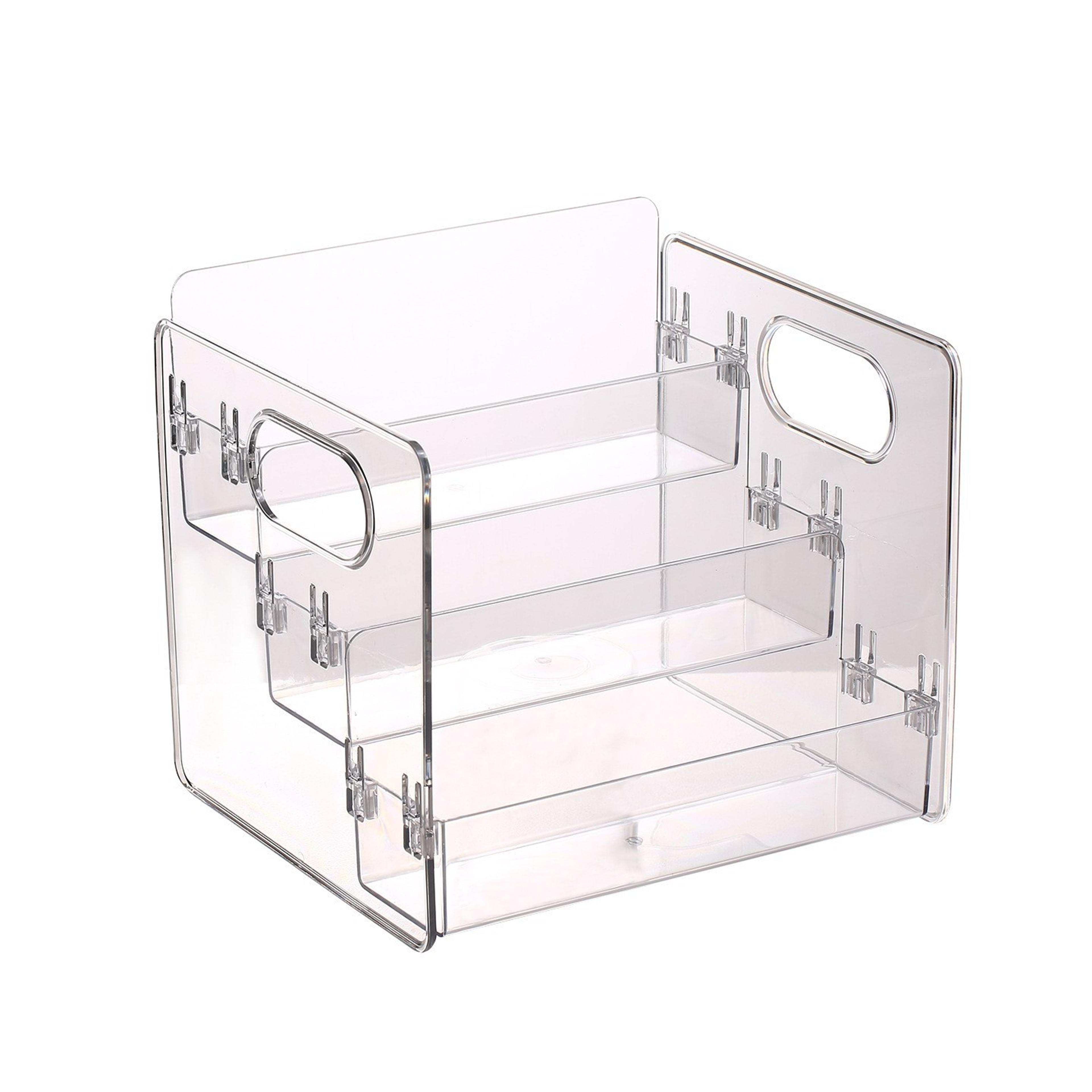 3 tier acrylic cosmetic organizer dustproof makeup and perfume storage box